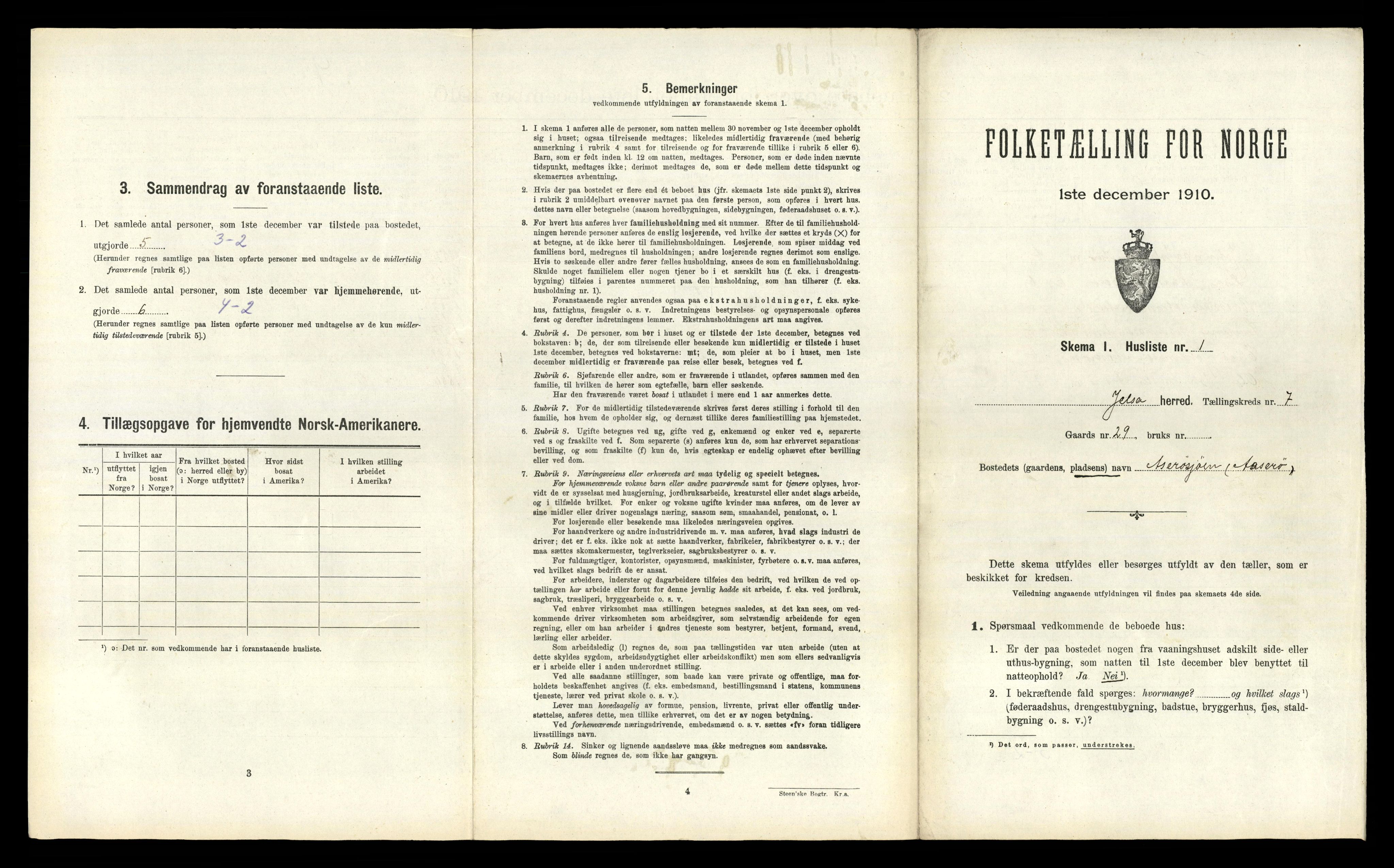 RA, 1910 census for Jelsa, 1910, p. 585