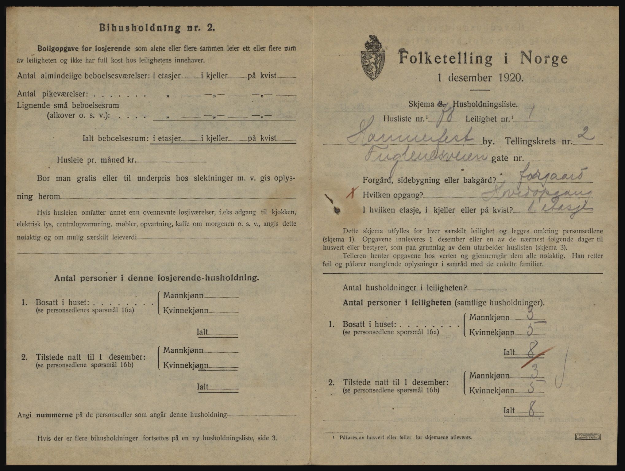 SATØ, 1920 census for Hammerfest, 1920, p. 2090