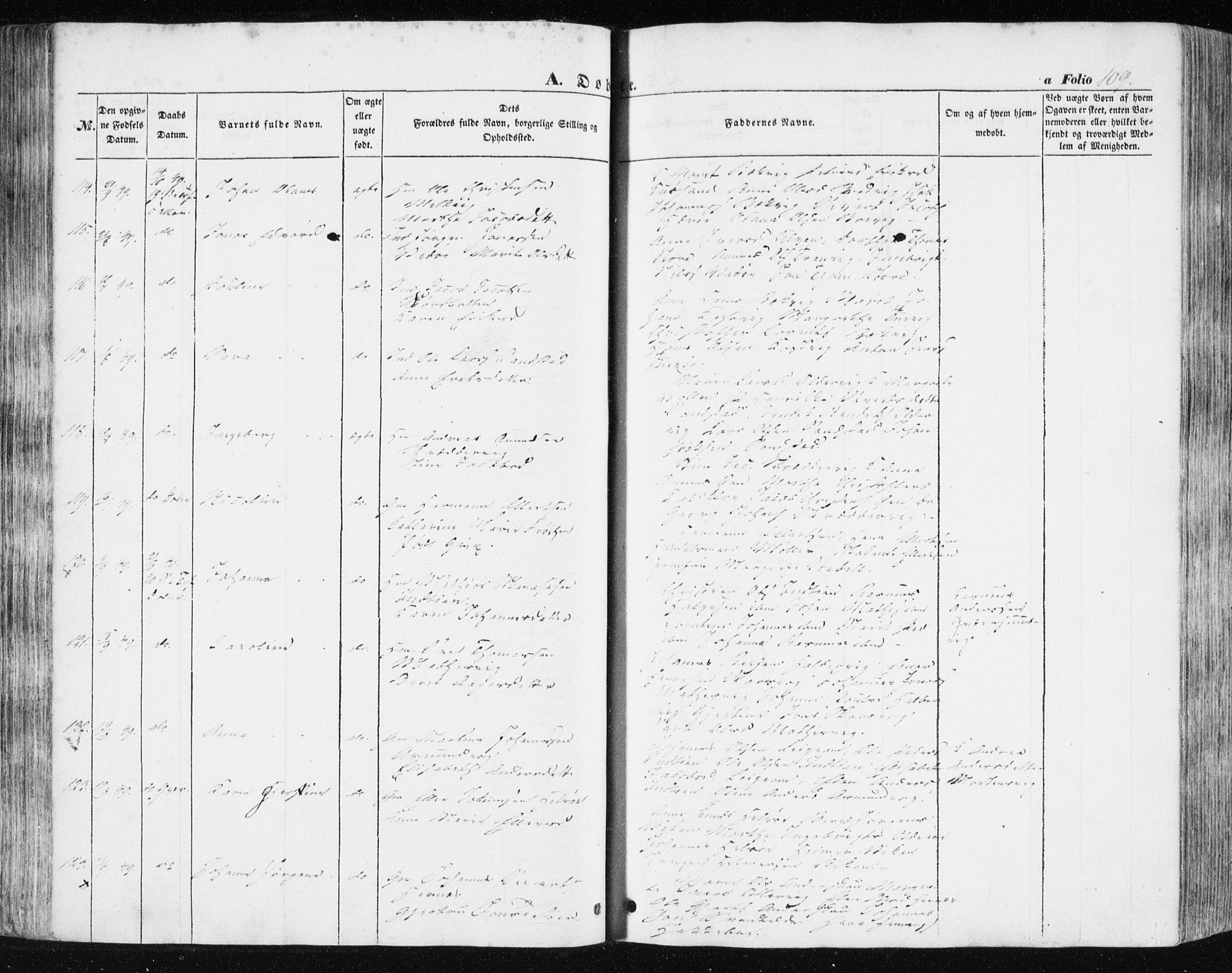 Ministerialprotokoller, klokkerbøker og fødselsregistre - Sør-Trøndelag, SAT/A-1456/634/L0529: Parish register (official) no. 634A05, 1843-1851, p. 109