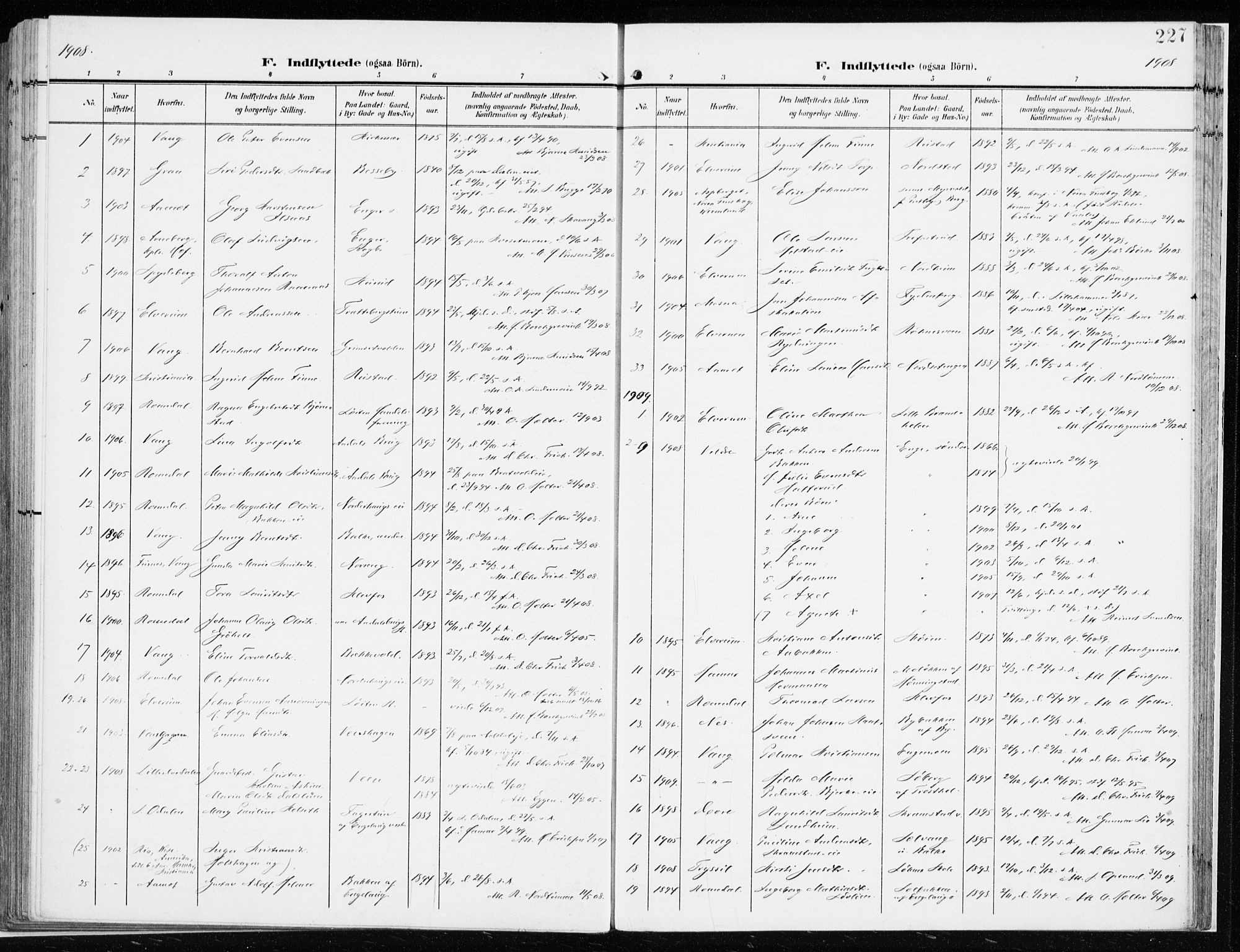 Løten prestekontor, AV/SAH-PREST-022/K/Ka/L0011: Parish register (official) no. 11, 1908-1917, p. 227