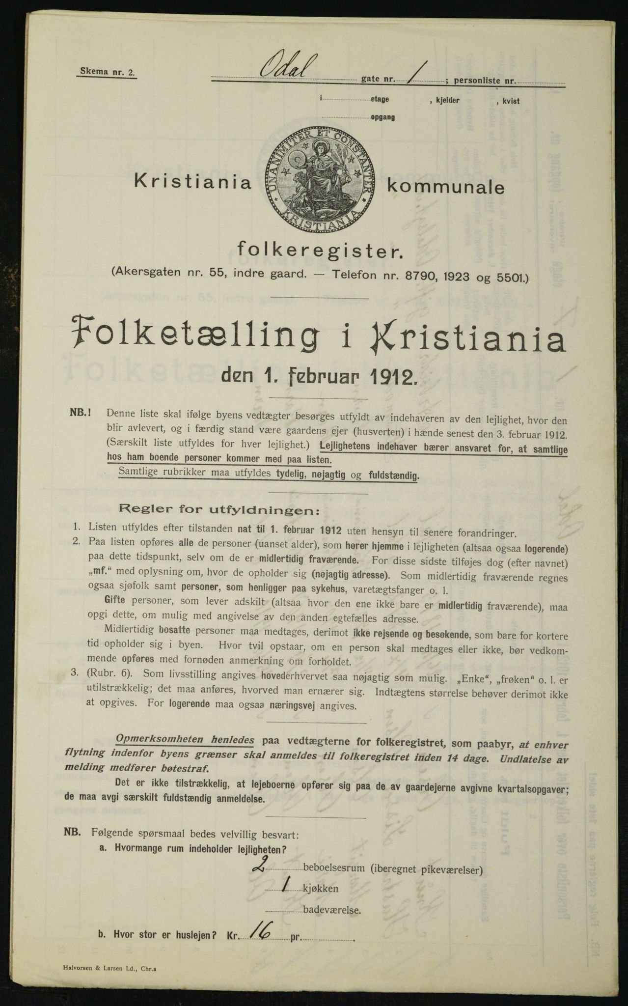 OBA, Municipal Census 1912 for Kristiania, 1912, p. 75077