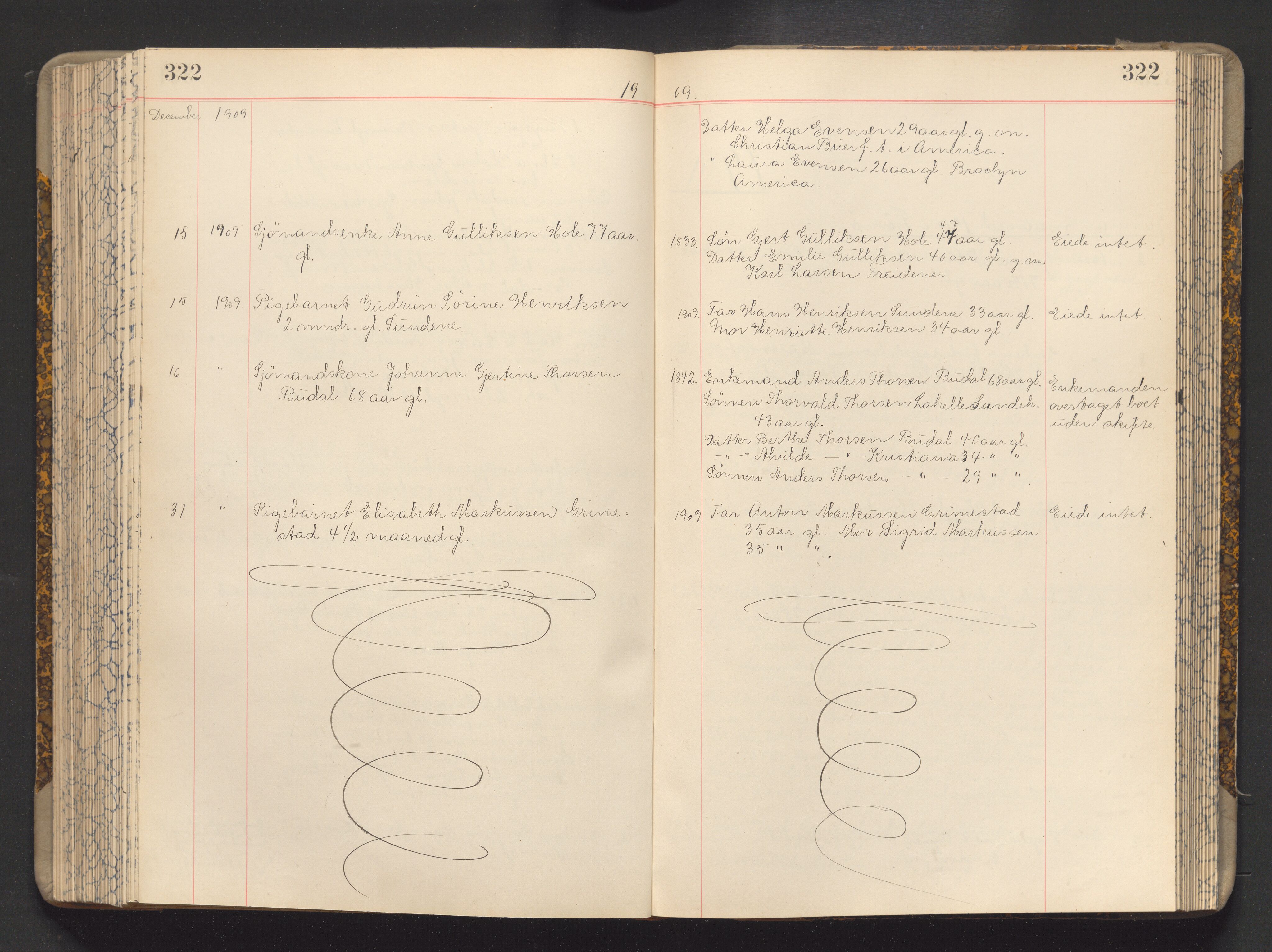 Søndre Jarlsberg sorenskriveri, AV/SAKO-A-129/H/Ha/Hab/L0007: Dødsmeldingsprotokoll, 1907-1913, p. 322