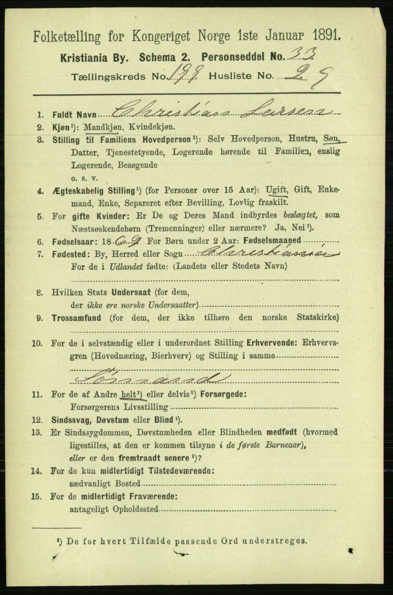 RA, 1891 census for 0301 Kristiania, 1891, p. 120226