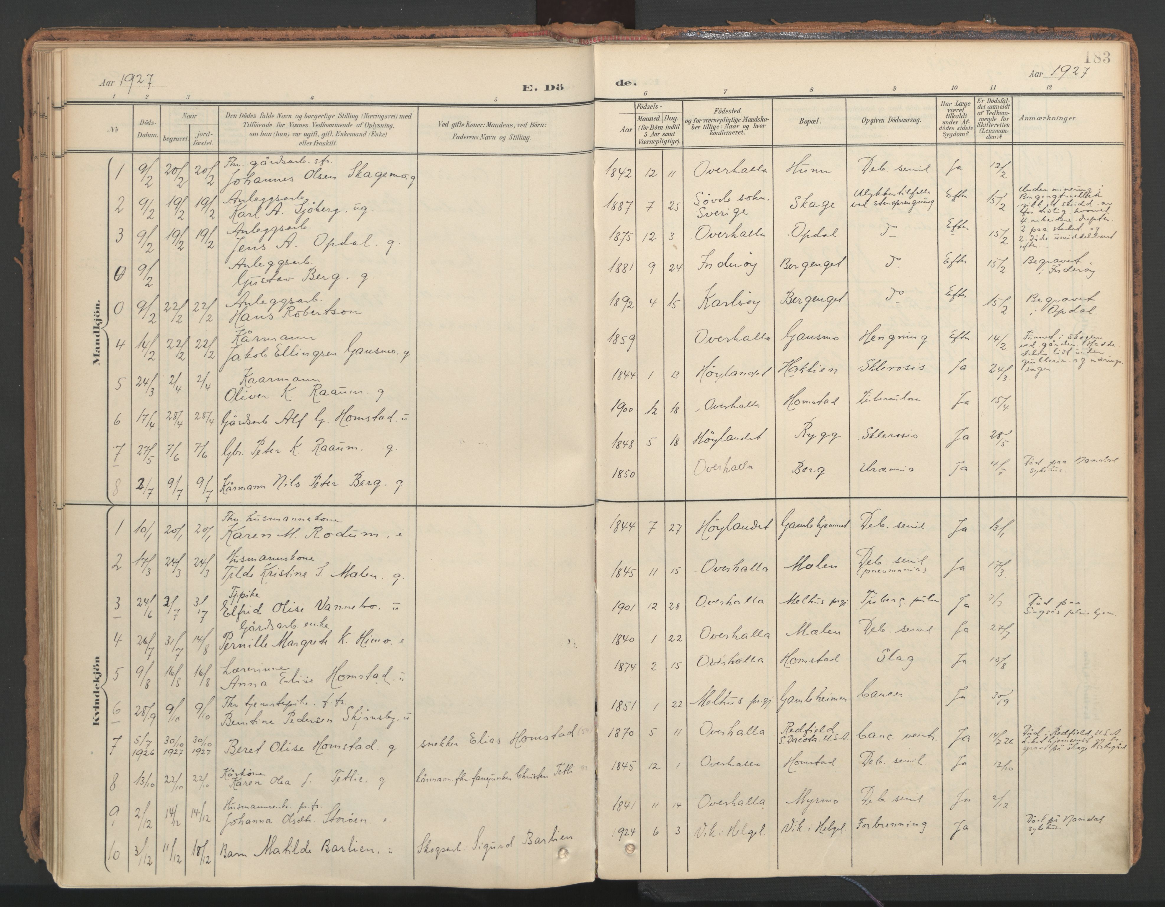 Ministerialprotokoller, klokkerbøker og fødselsregistre - Nord-Trøndelag, AV/SAT-A-1458/766/L0564: Parish register (official) no. 767A02, 1900-1932, p. 183