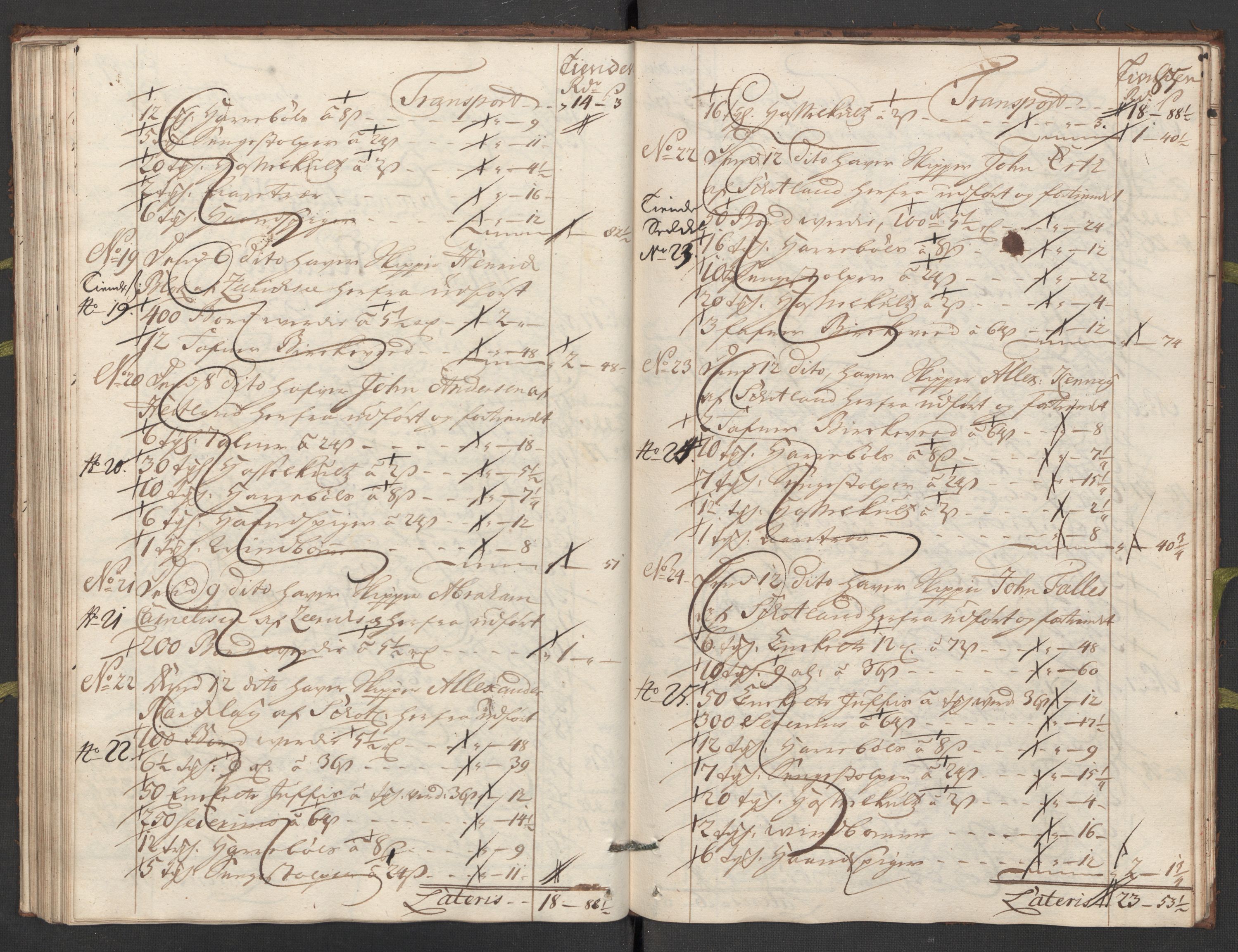 Generaltollkammeret, tollregnskaper, AV/RA-EA-5490/R24/L0009/0001: Tollregnskaper Sunnhordland / Hovedtollbok, 1733, p. 84b-85a