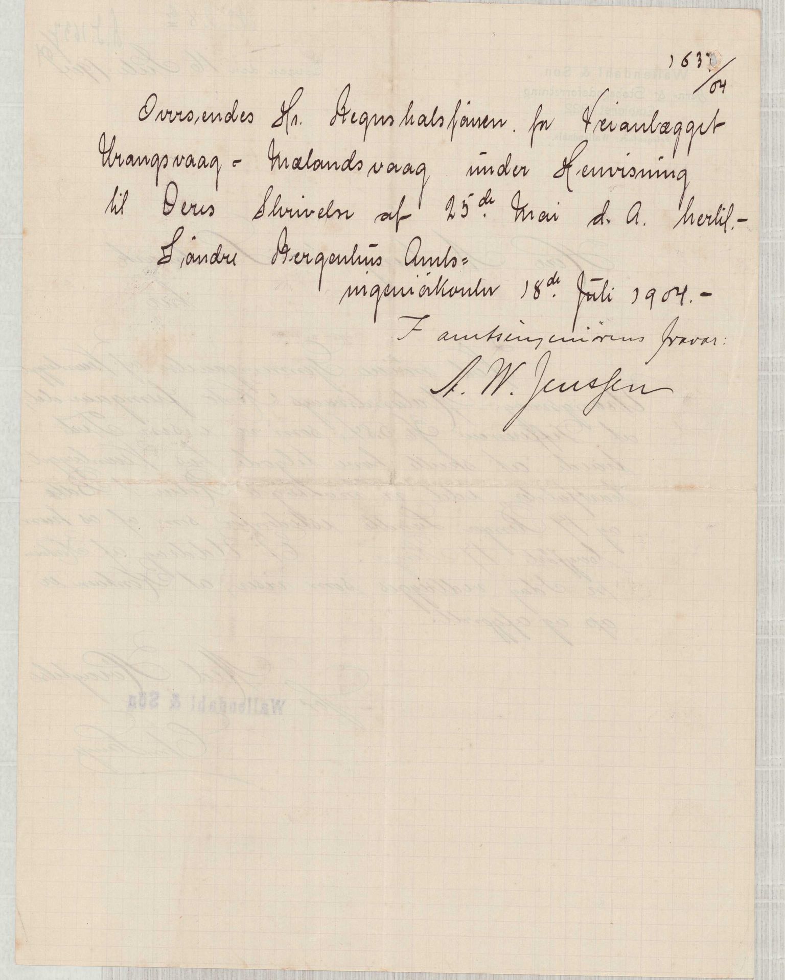 Finnaas kommune. Formannskapet, IKAH/1218a-021/E/Ea/L0002/0003: Rekneskap for veganlegg / Rekneskap for veganlegget Urangsvåg - Mælandsvåg, 1904-1905, p. 41