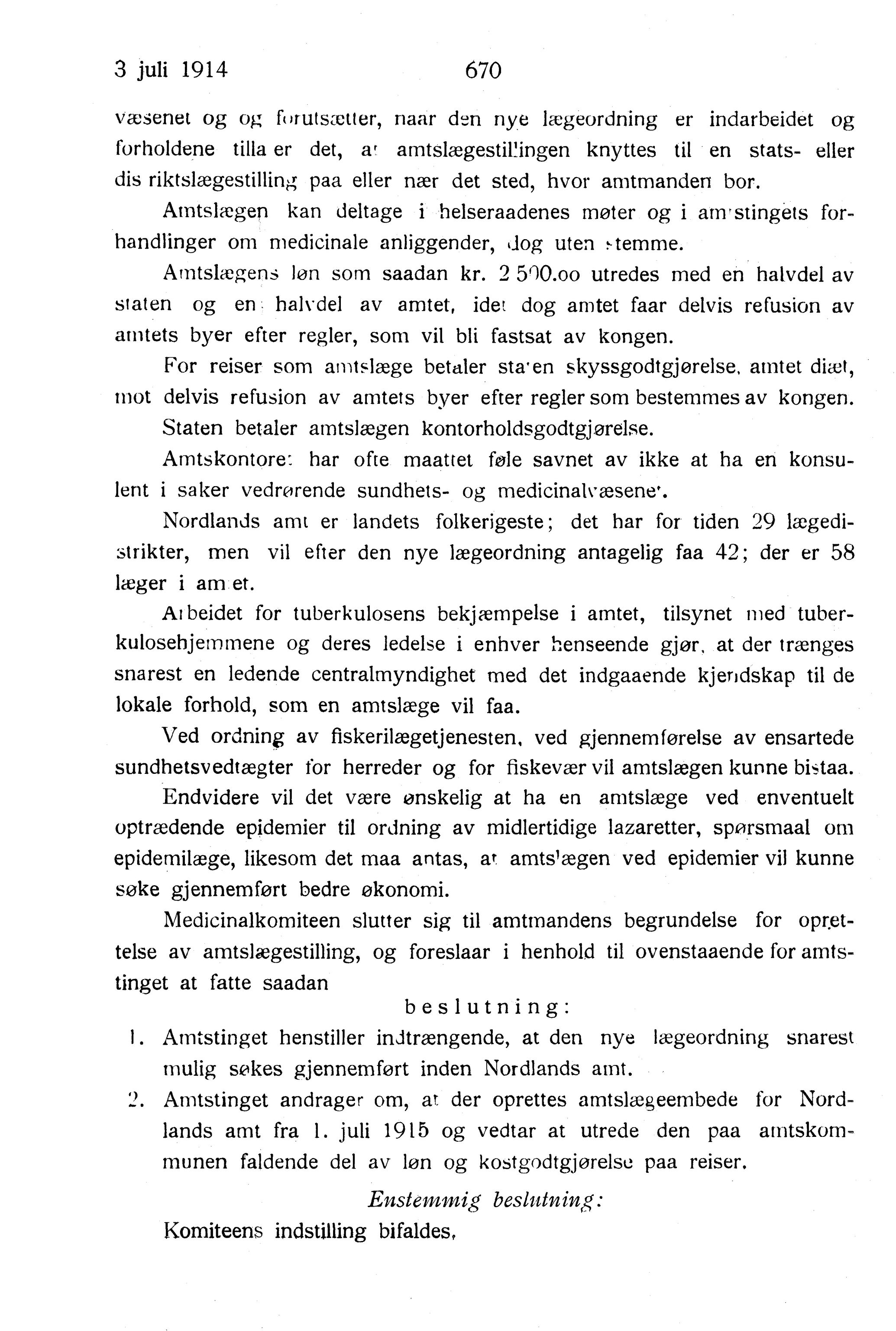 Nordland Fylkeskommune. Fylkestinget, AIN/NFK-17/176/A/Ac/L0037: Fylkestingsforhandlinger 1914, 1914