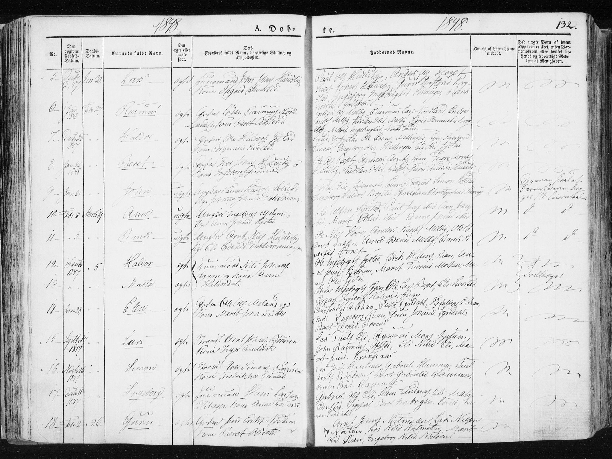 Ministerialprotokoller, klokkerbøker og fødselsregistre - Sør-Trøndelag, AV/SAT-A-1456/665/L0771: Parish register (official) no. 665A06, 1830-1856, p. 132