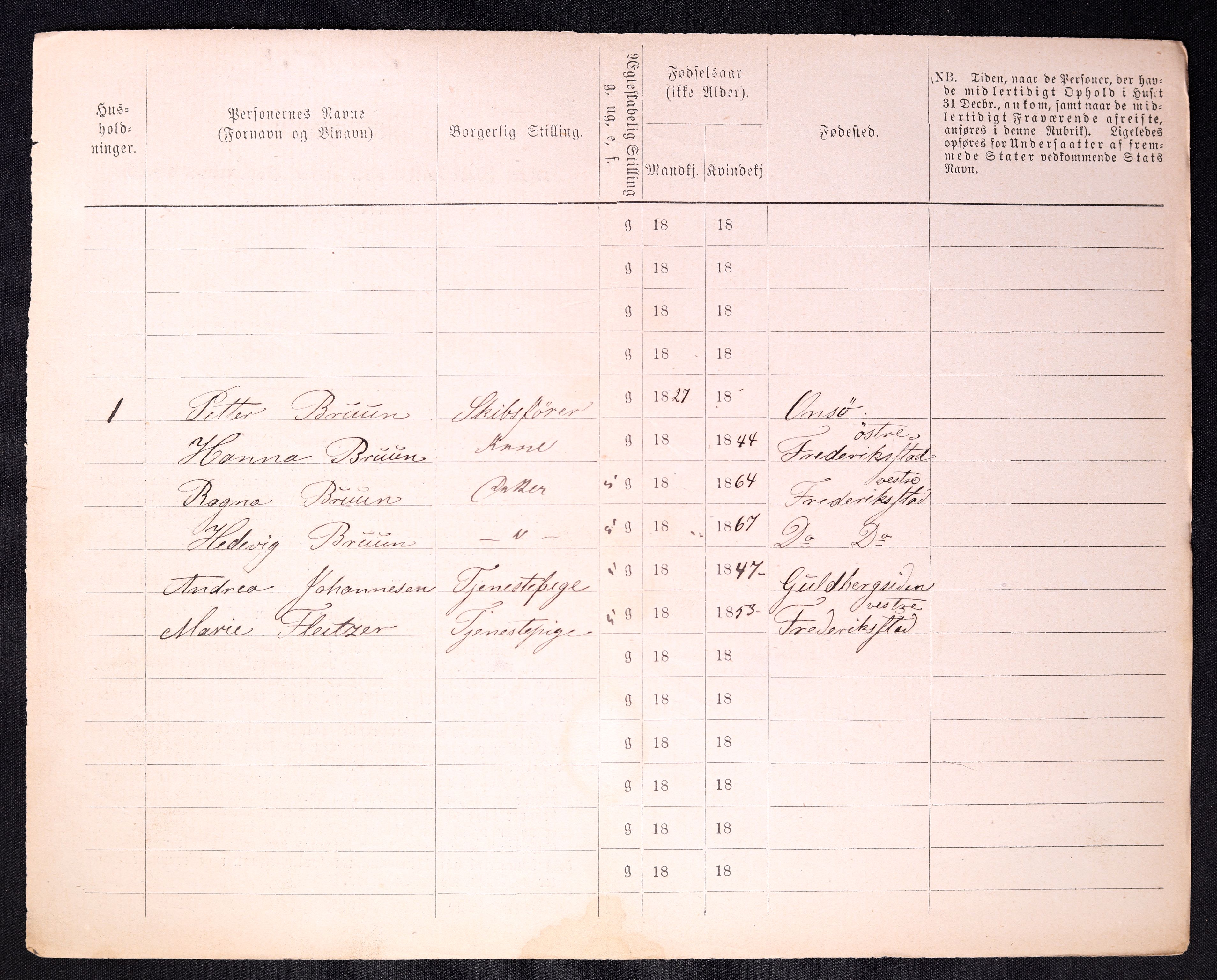 RA, 1870 census for 0103 Fredrikstad, 1870, p. 1470