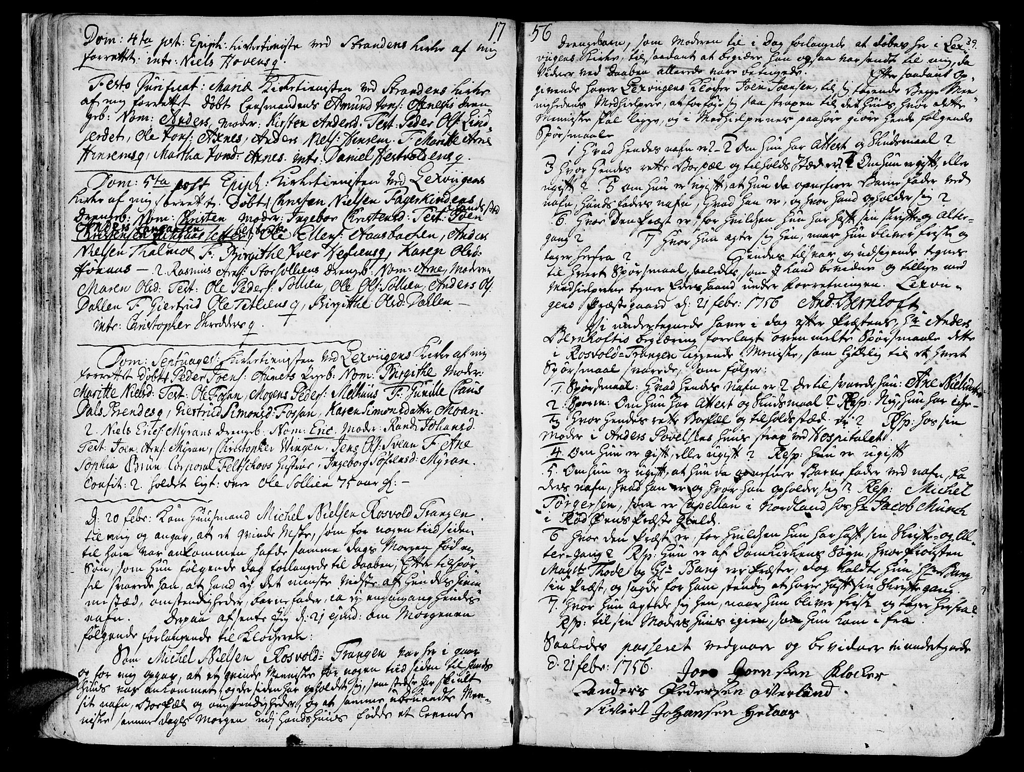 Ministerialprotokoller, klokkerbøker og fødselsregistre - Nord-Trøndelag, SAT/A-1458/701/L0003: Parish register (official) no. 701A03, 1751-1783, p. 39