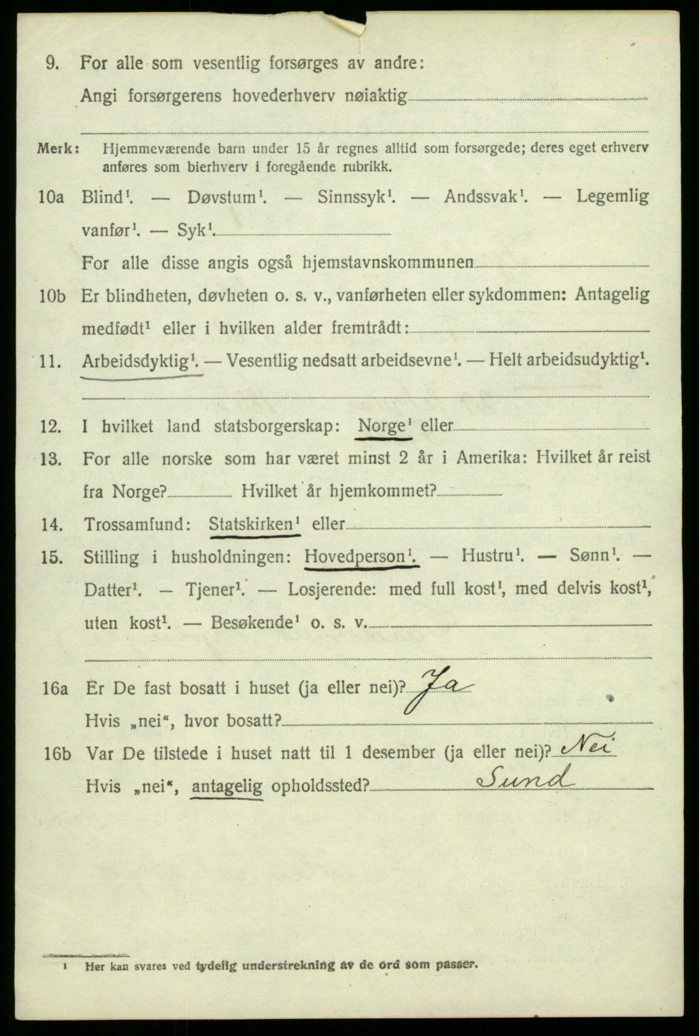 SAB, 1920 census for Fjell, 1920, p. 1473