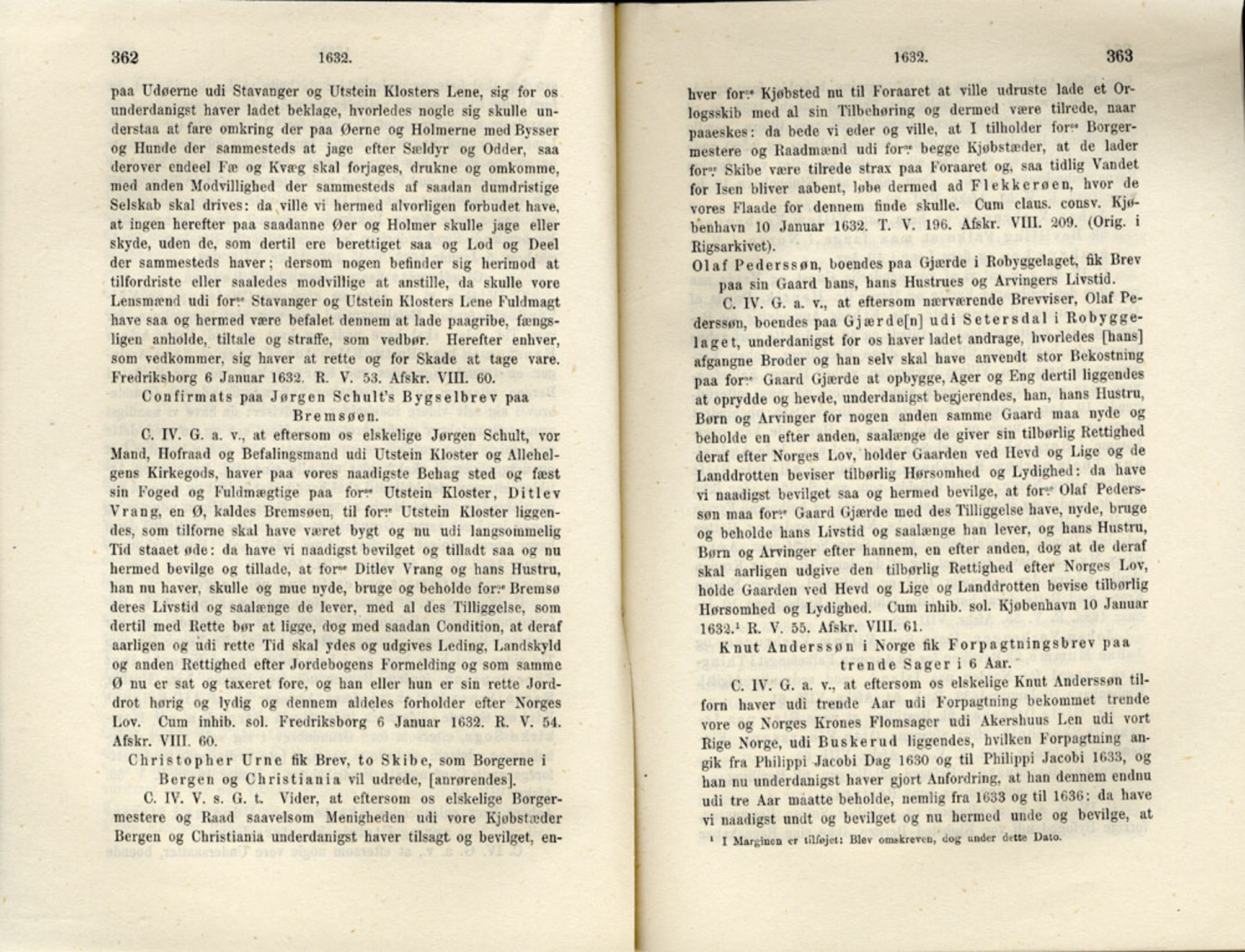 Publikasjoner utgitt av Det Norske Historiske Kildeskriftfond, PUBL/-/-/-: Norske Rigs-Registranter, bind 6, 1628-1634, p. 362-363