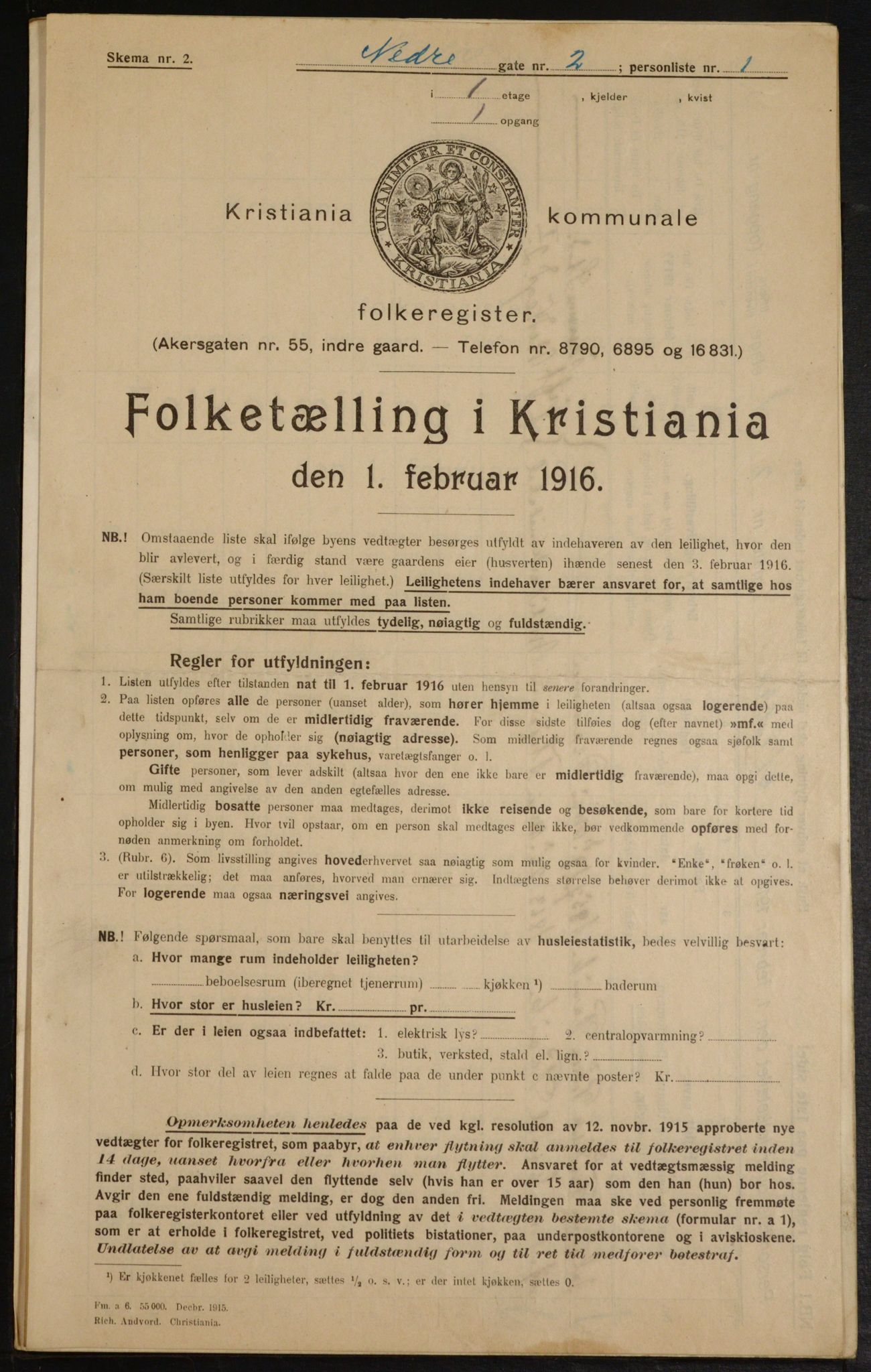 OBA, Municipal Census 1916 for Kristiania, 1916, p. 70871