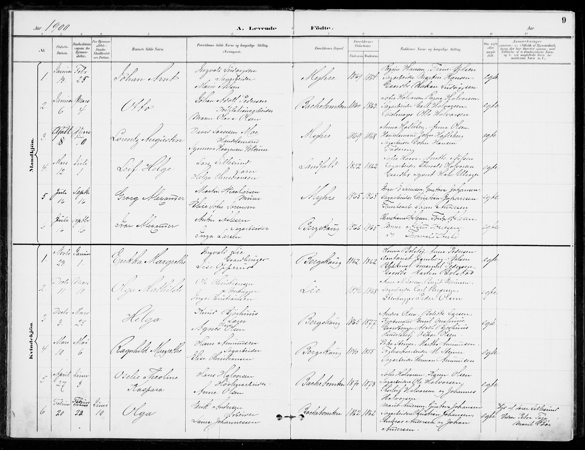 Åssiden kirkebøker, SAKO/A-251/F/Fa/L0002: Parish register (official) no. 2, 1896-1916, p. 9