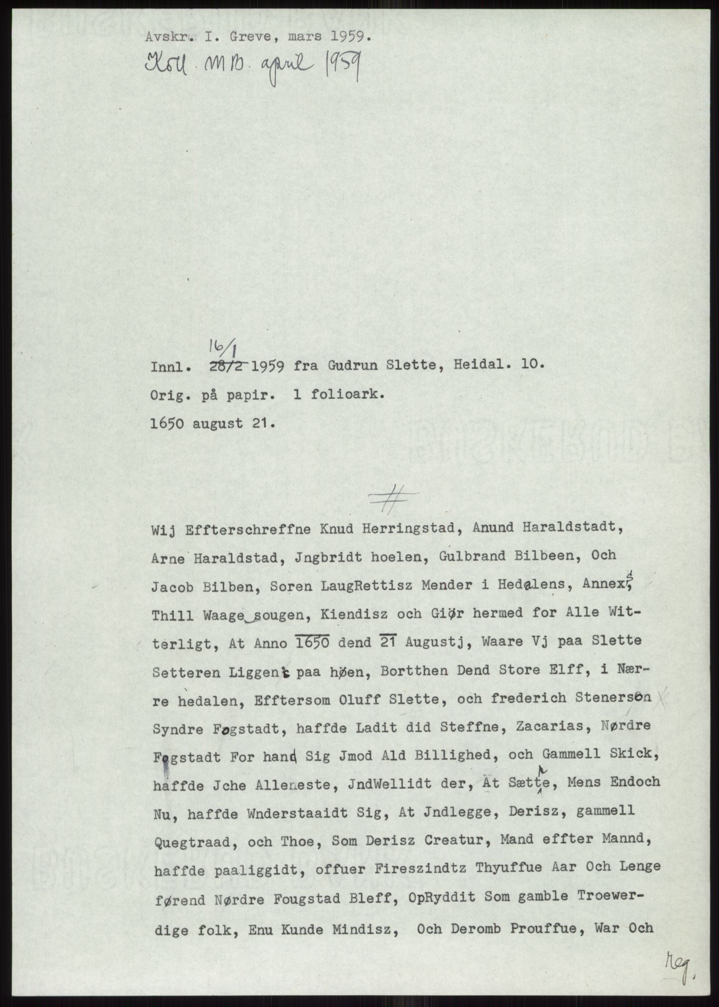 Samlinger til kildeutgivelse, Diplomavskriftsamlingen, AV/RA-EA-4053/H/Ha, p. 24