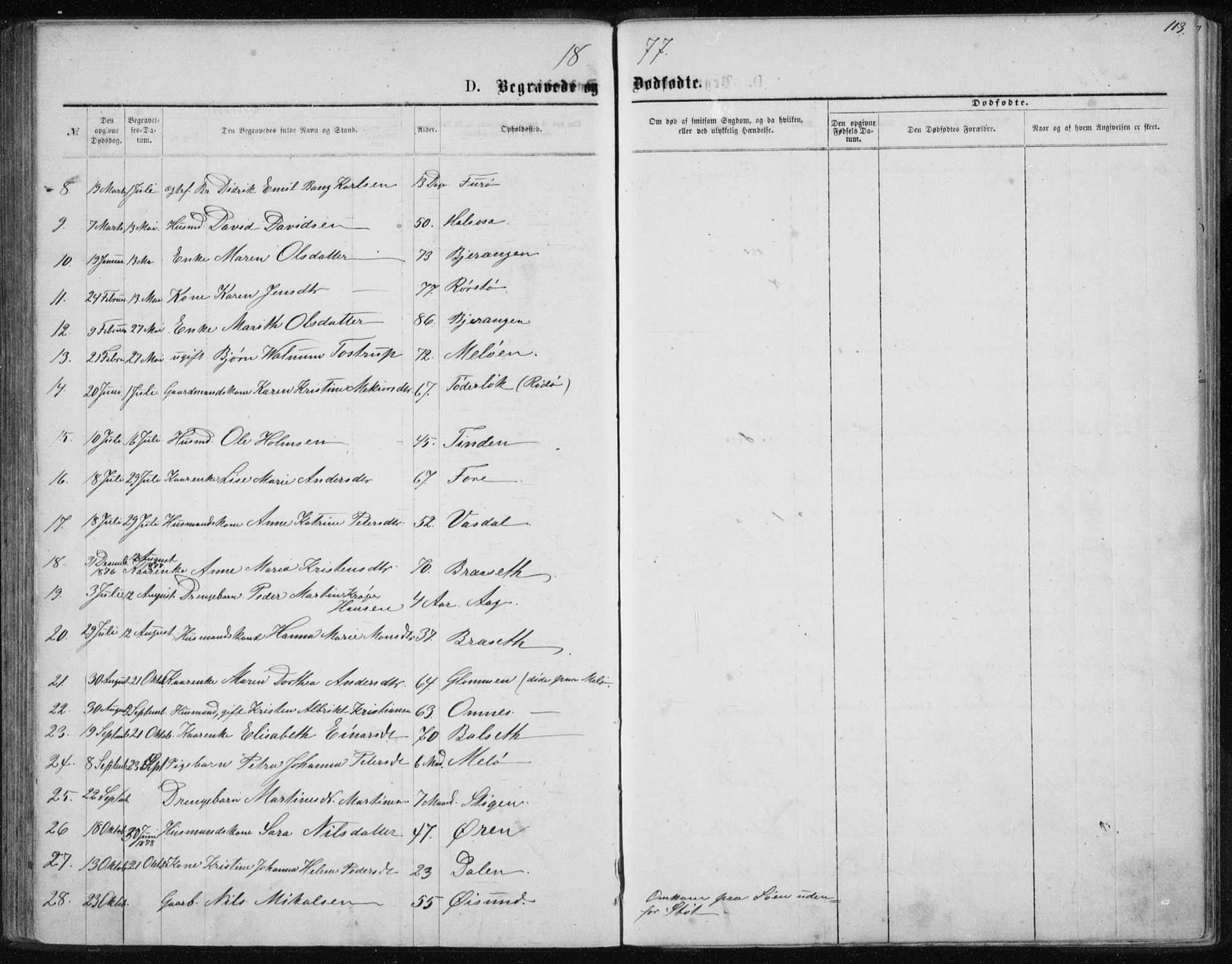 Ministerialprotokoller, klokkerbøker og fødselsregistre - Nordland, AV/SAT-A-1459/843/L0635: Parish register (copy) no. 843C04, 1872-1887, p. 113