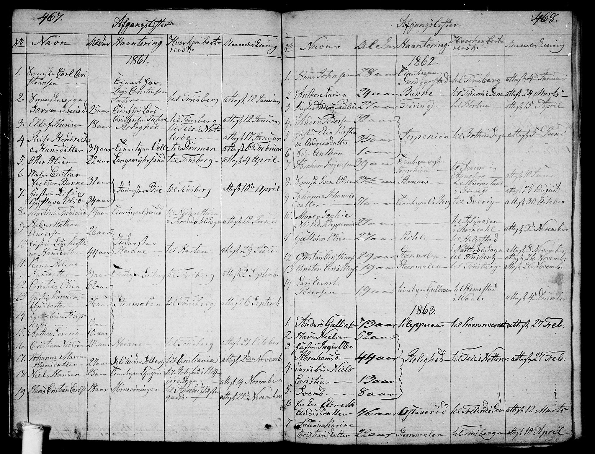 Ramnes kirkebøker, AV/SAKO-A-314/G/Ga/L0002: Parish register (copy) no. I 2, 1848-1870, p. 467-468