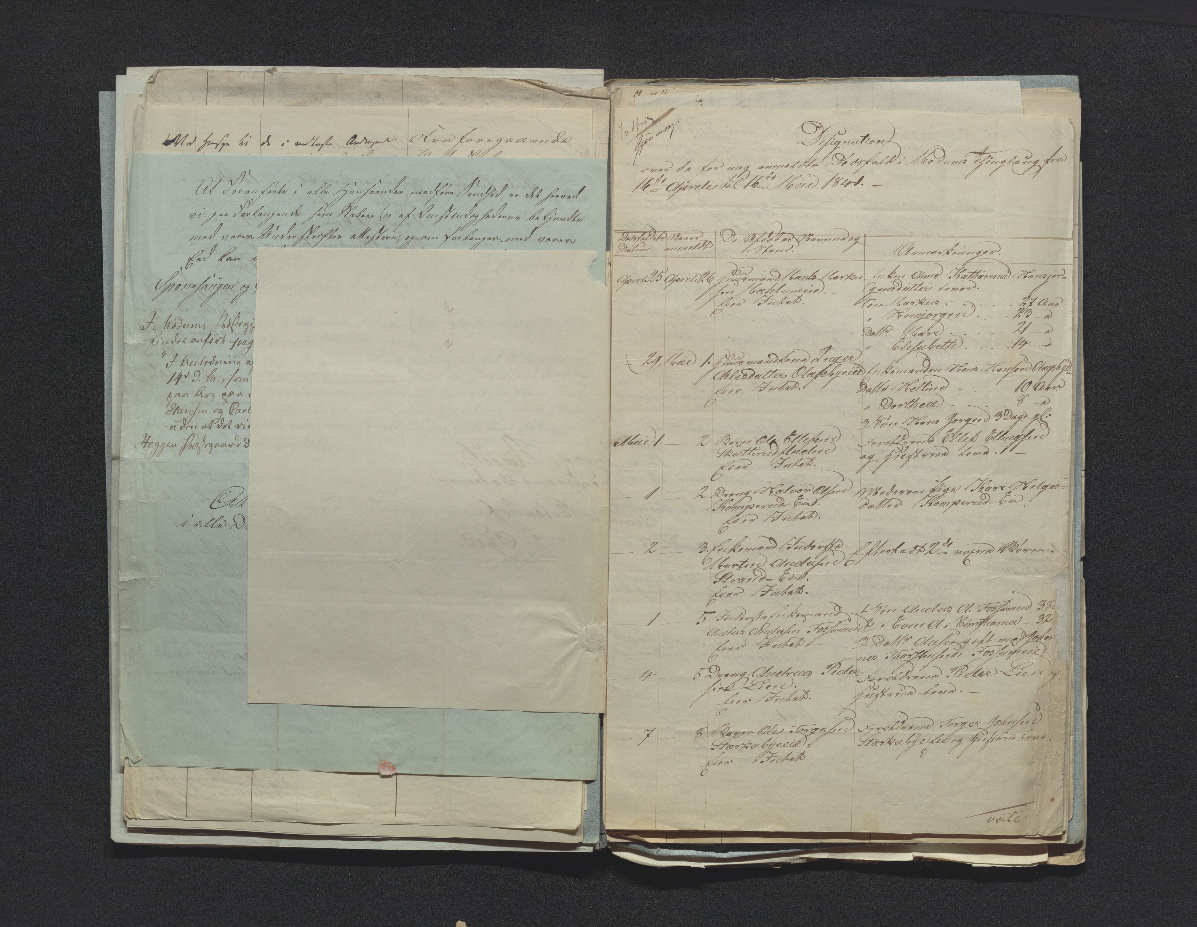 Eiker, Modum og Sigdal sorenskriveri, AV/SAKO-A-123/H/Ha/Hab/L0006: Dødsfallsmeldinger, 1841-1845