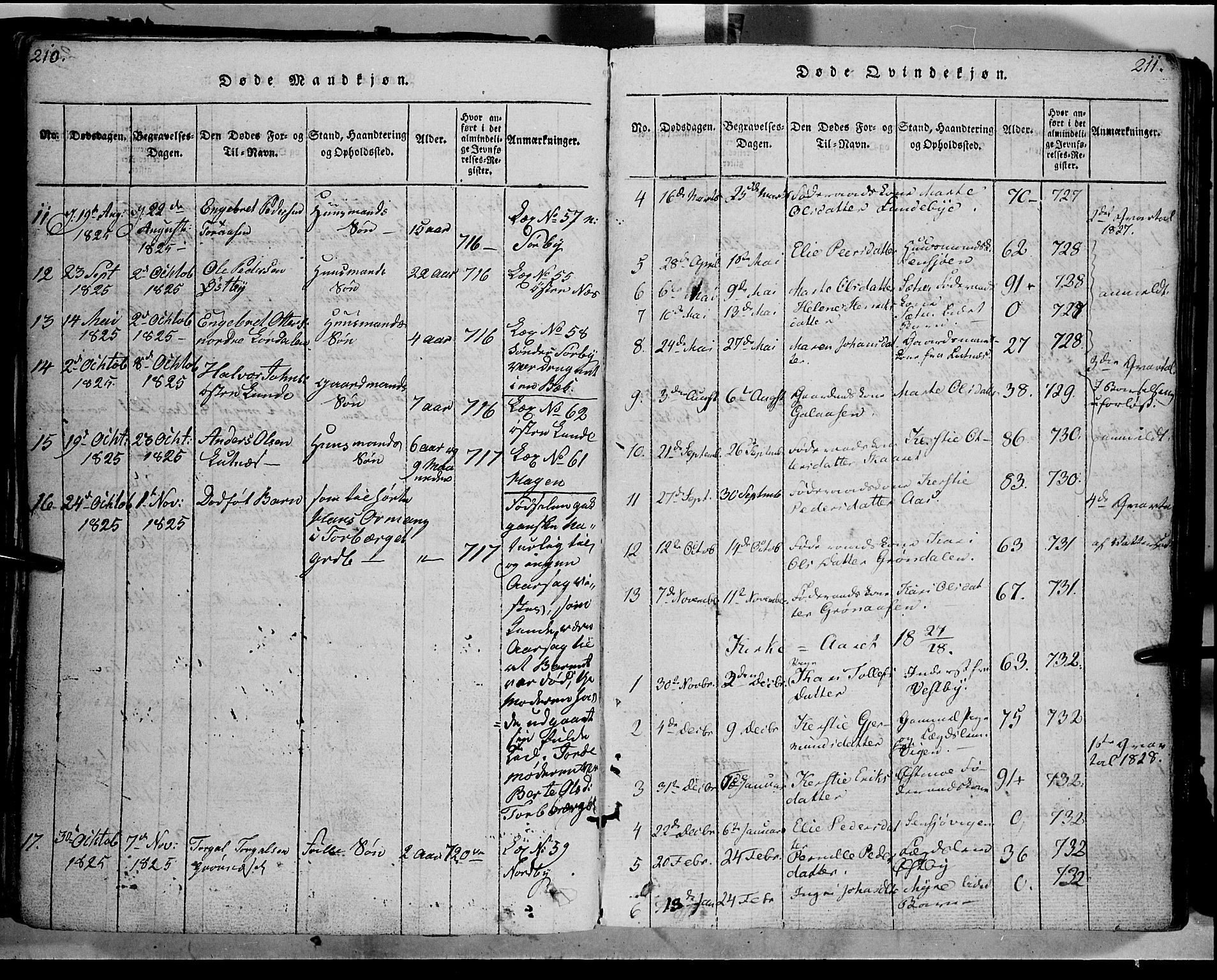 Trysil prestekontor, SAH/PREST-046/H/Ha/Haa/L0003: Parish register (official) no. 3 /1, 1814-1841, p. 210-211