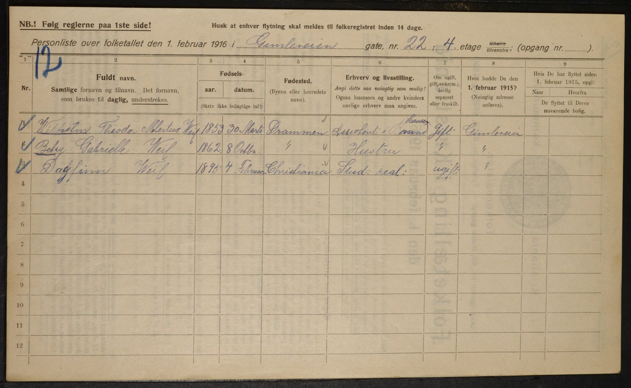 OBA, Municipal Census 1916 for Kristiania, 1916, p. 29865