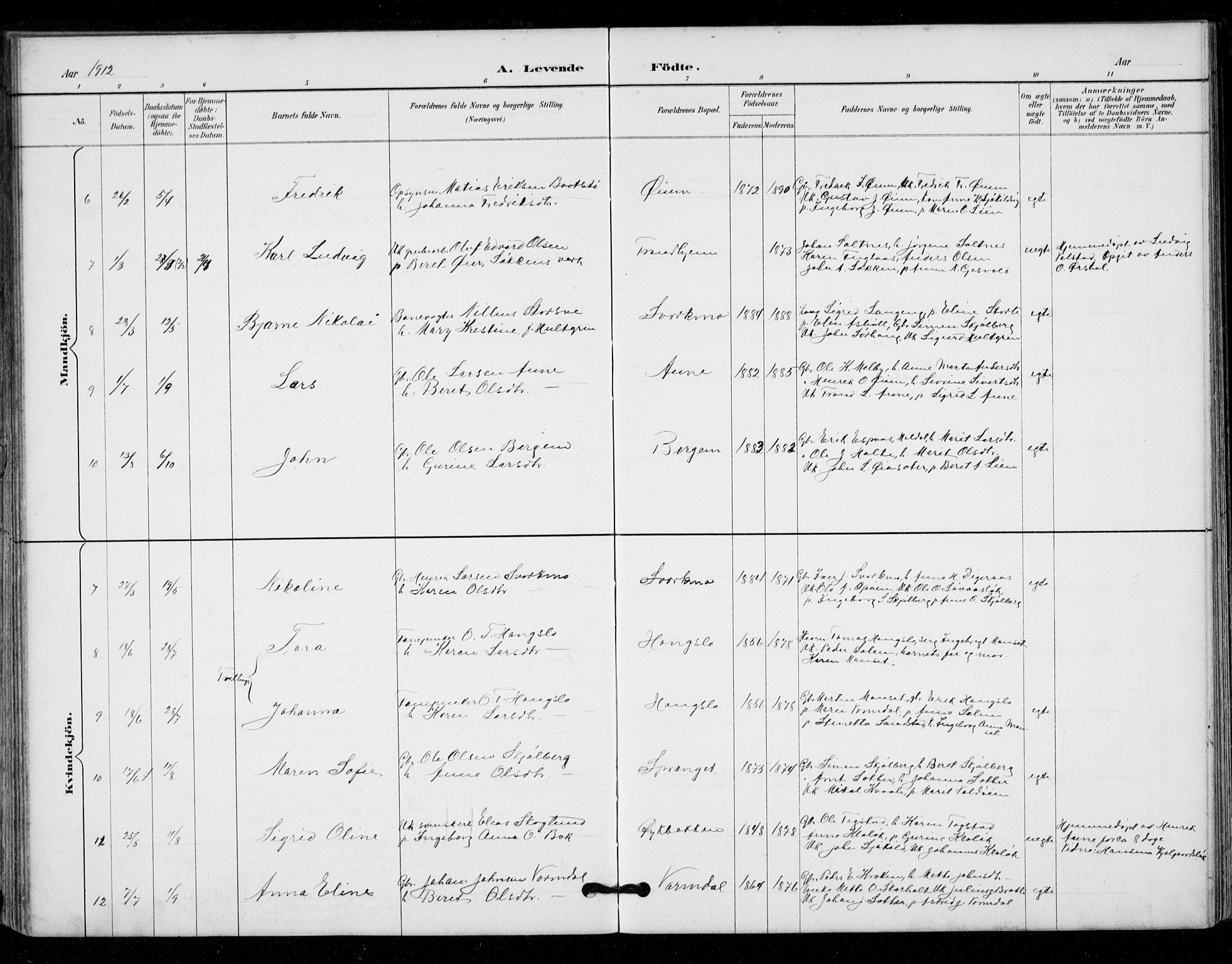Ministerialprotokoller, klokkerbøker og fødselsregistre - Sør-Trøndelag, SAT/A-1456/671/L0841: Parish register (official) no. 671A03, 1893-1915