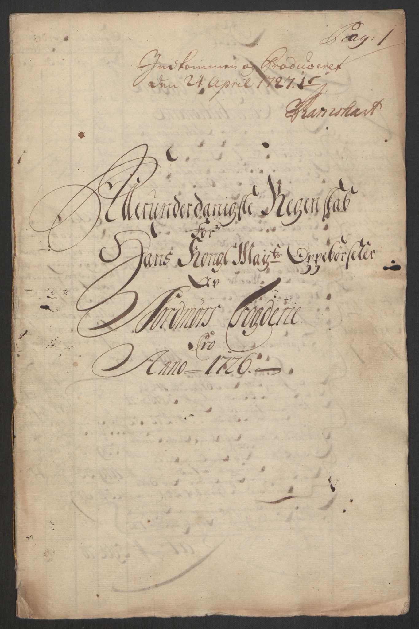 Rentekammeret inntil 1814, Reviderte regnskaper, Fogderegnskap, RA/EA-4092/R56/L3759: Fogderegnskap Nordmøre, 1726, p. 2