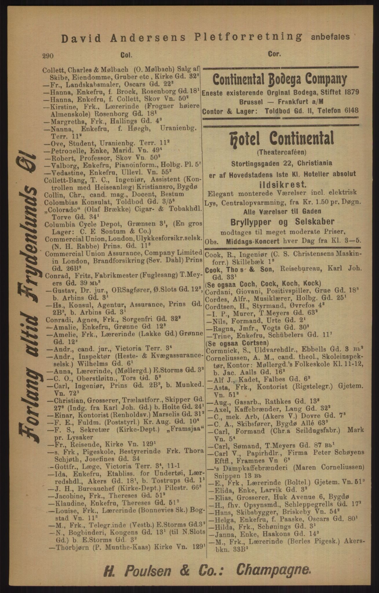 Kristiania/Oslo adressebok, PUBL/-, 1905, p. 290