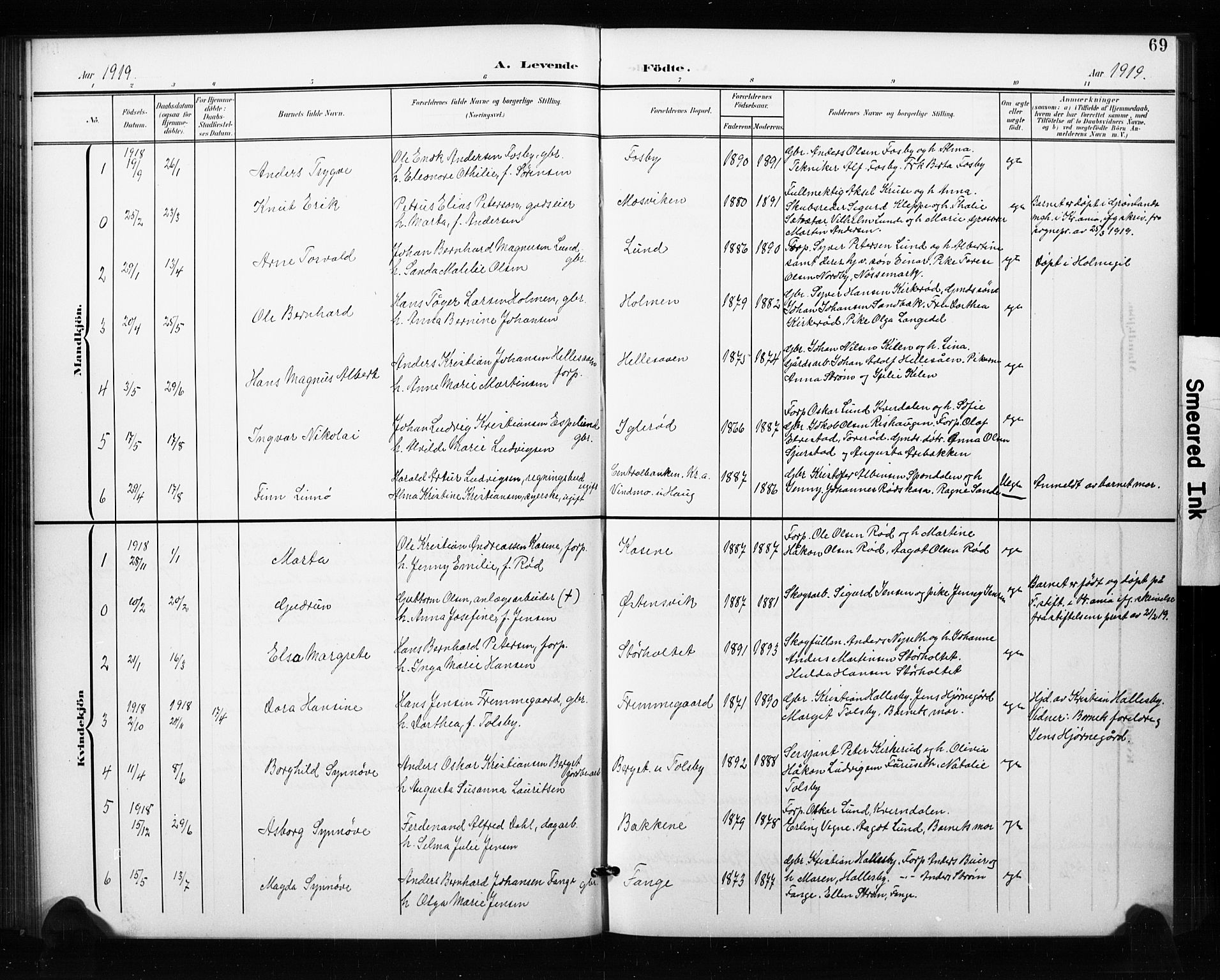Aremark prestekontor Kirkebøker, AV/SAO-A-10899/G/Ga/L0002: Parish register (copy) no. I 2, 1901-1928, p. 69