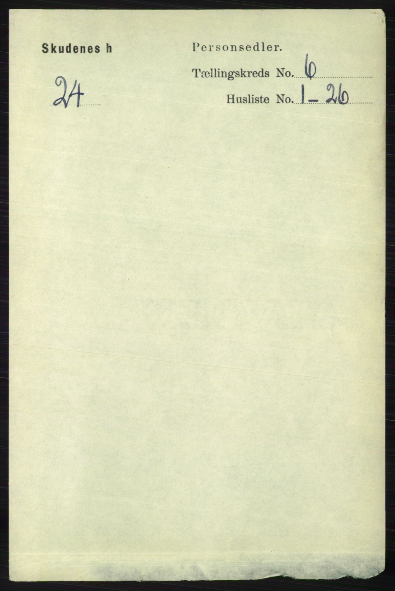 RA, 1891 census for 1150 Skudenes, 1891, p. 2982