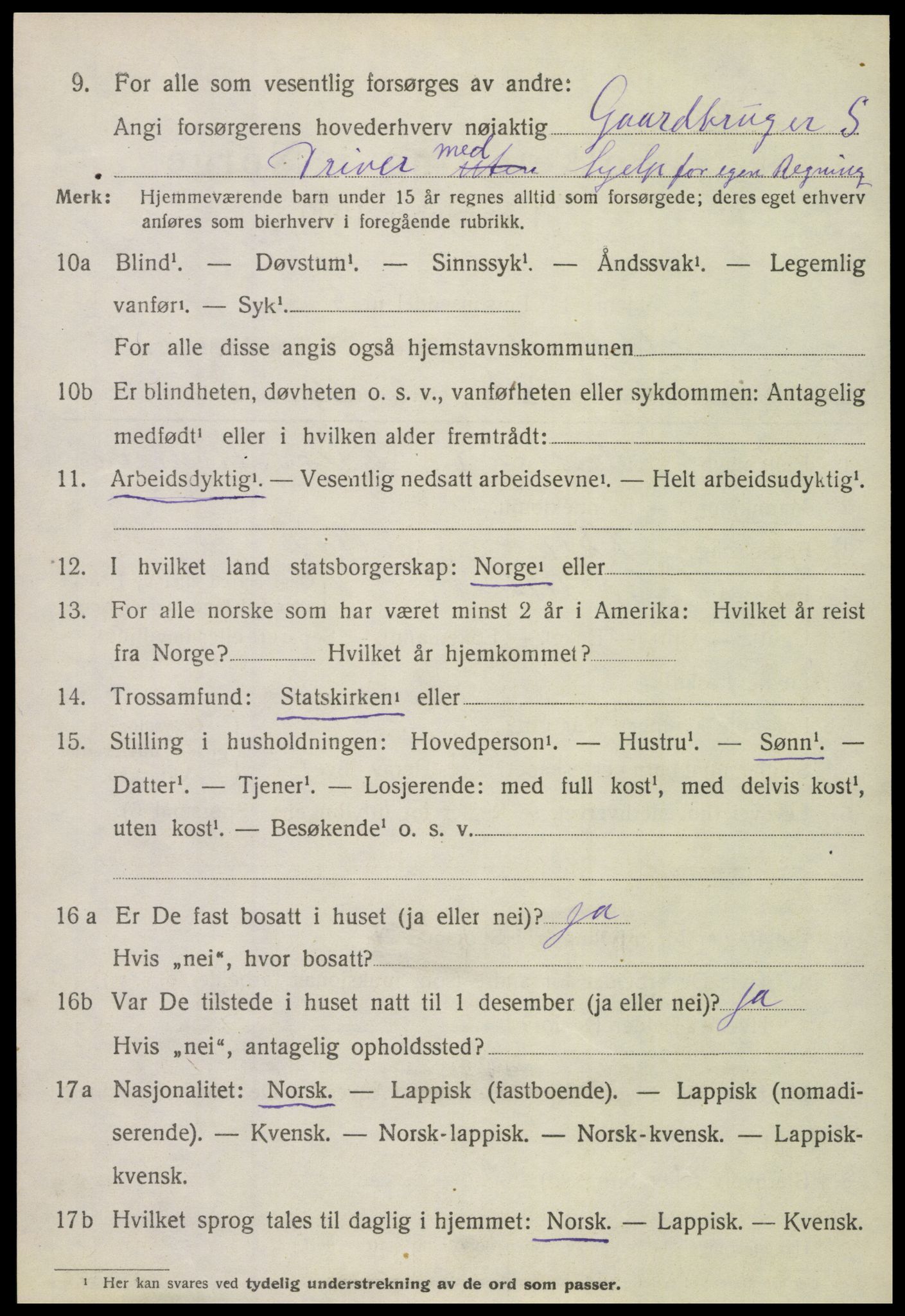 SAT, 1920 census for Gildeskål, 1920, p. 6835