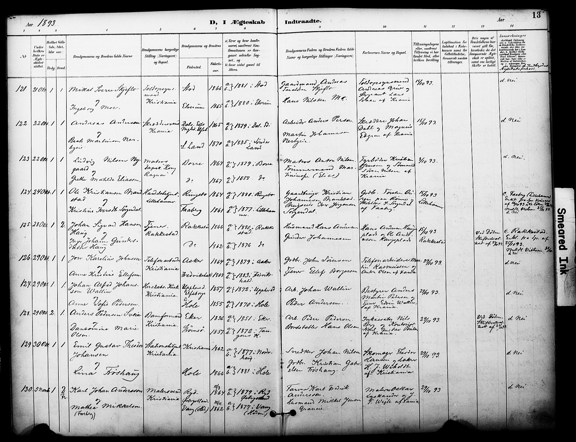 Johannes prestekontor Kirkebøker, AV/SAO-A-10852/F/Fa/L0006: Parish register (official) no. 6, 1893-1906, p. 13