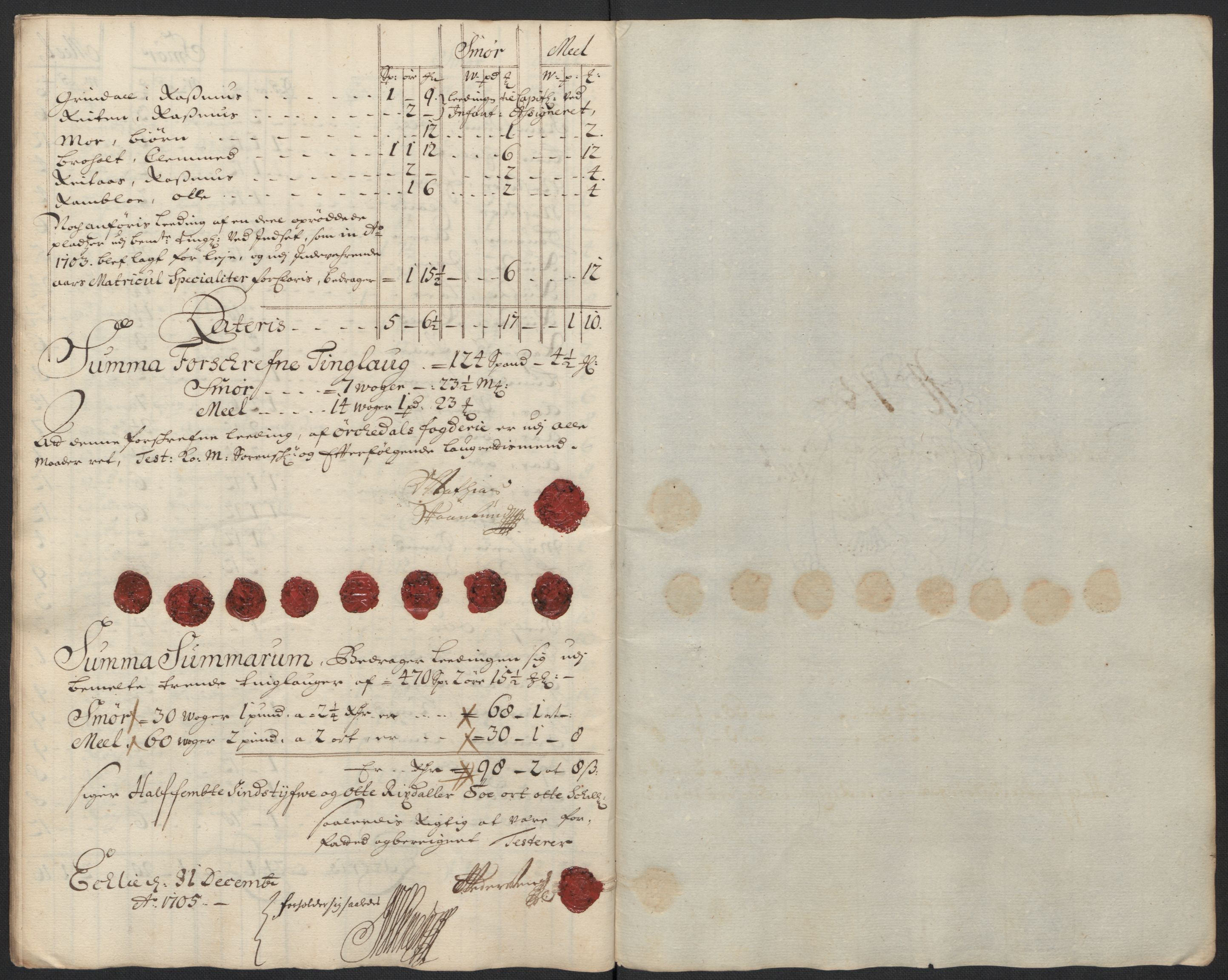 Rentekammeret inntil 1814, Reviderte regnskaper, Fogderegnskap, AV/RA-EA-4092/R60/L3955: Fogderegnskap Orkdal og Gauldal, 1705, p. 185