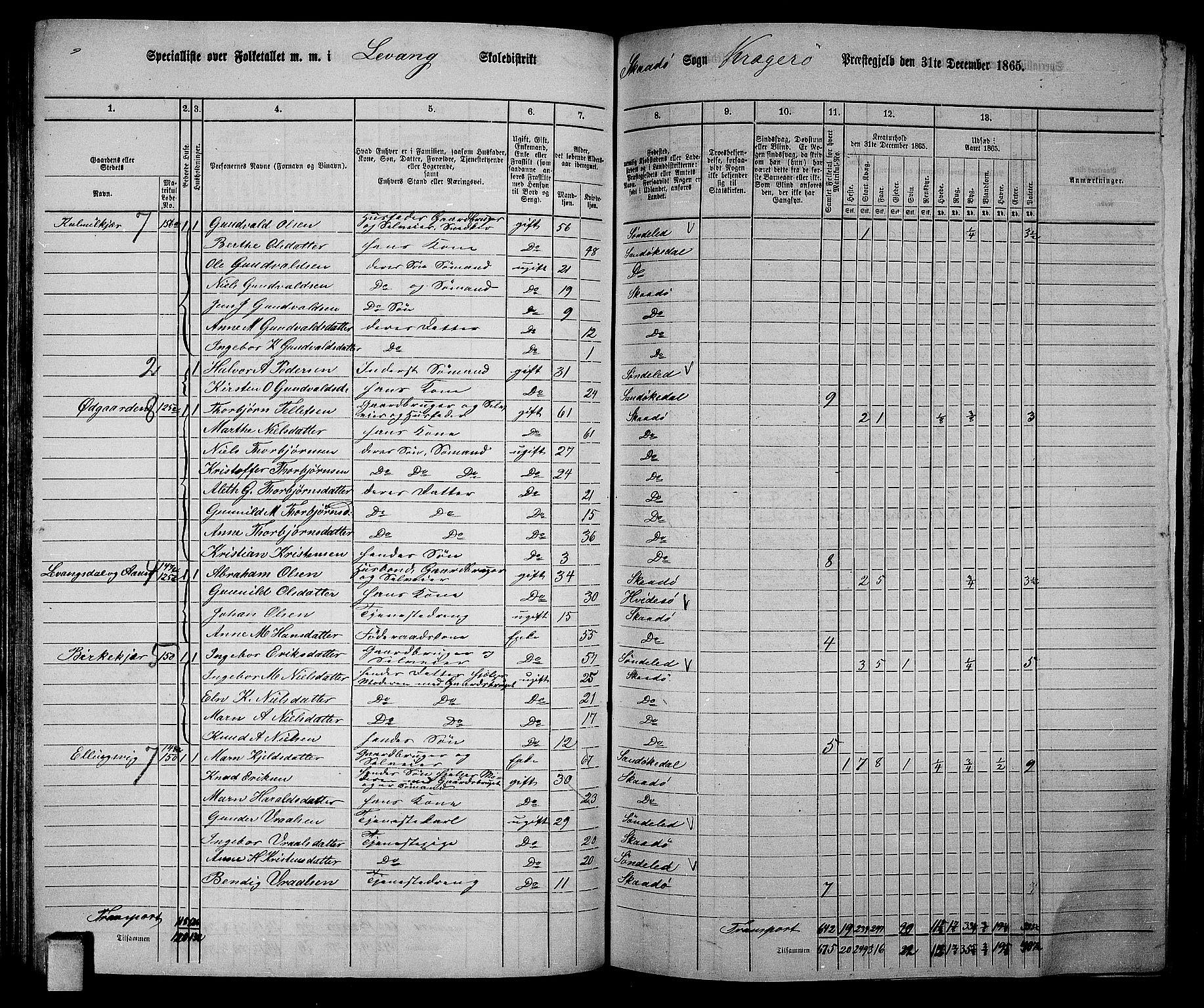 RA, 1865 census for Kragerø/Sannidal og Skåtøy, 1865, p. 111