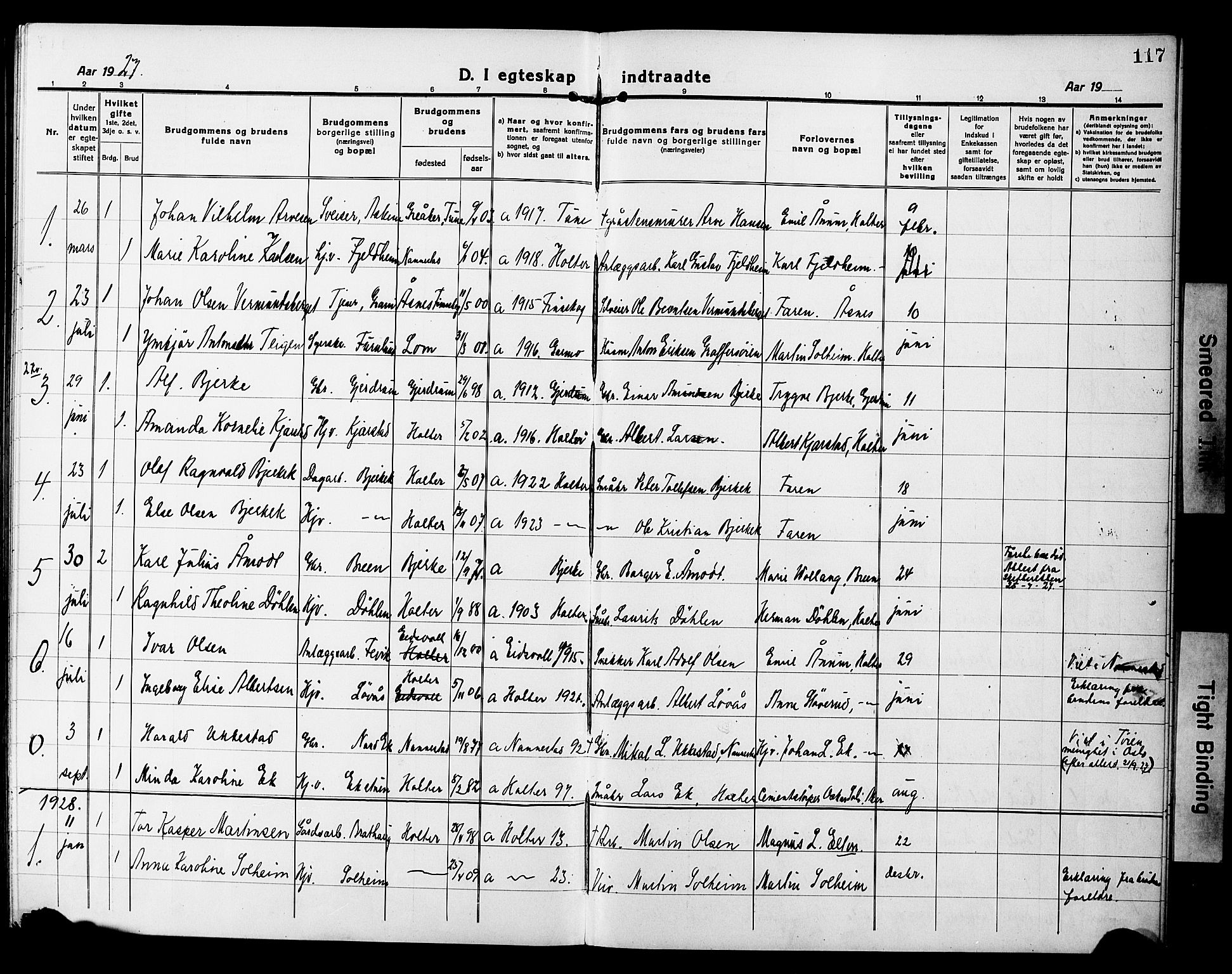 Nannestad prestekontor Kirkebøker, AV/SAO-A-10414a/G/Gb/L0002: Parish register (copy) no. II 2, 1918-1929, p. 117