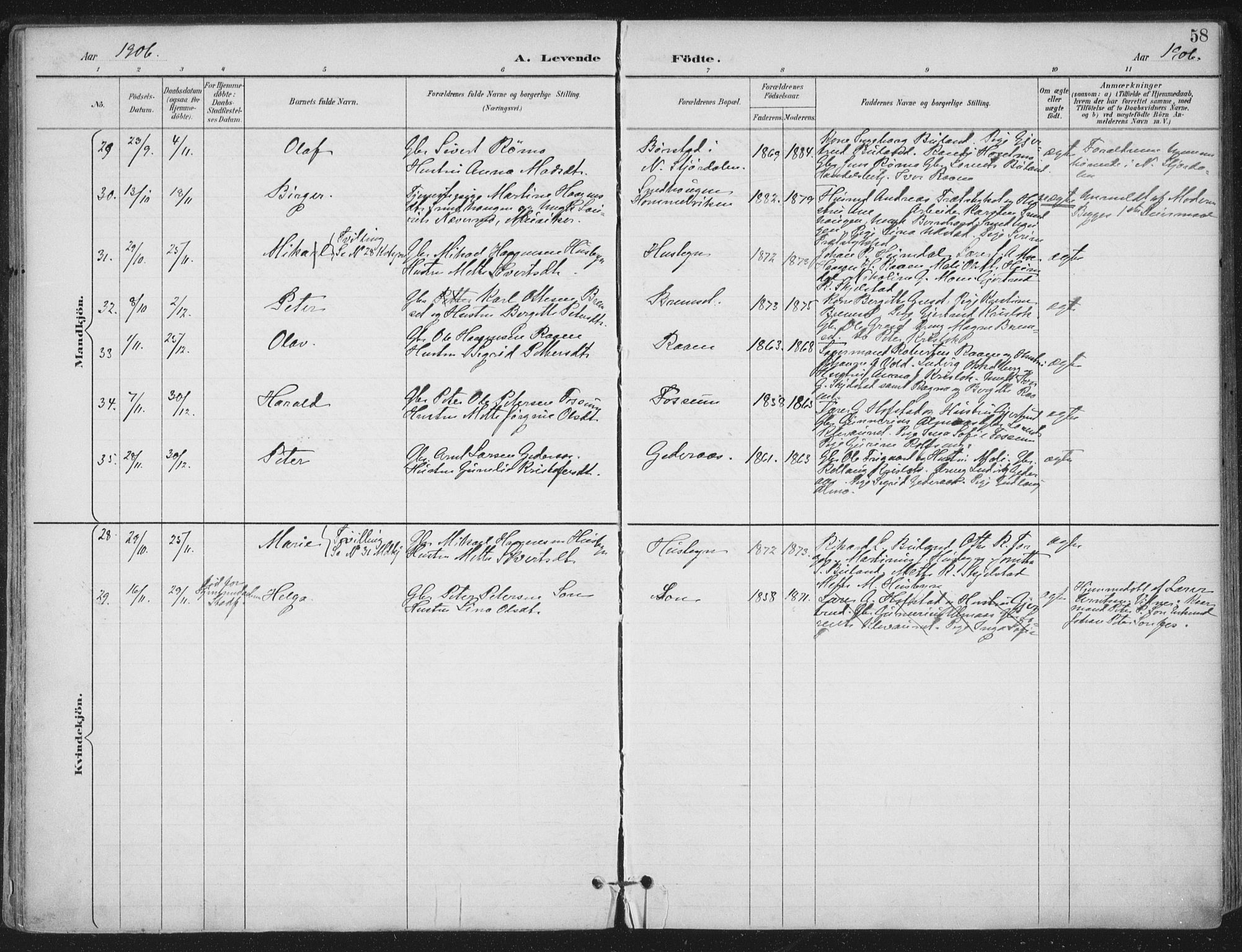 Ministerialprotokoller, klokkerbøker og fødselsregistre - Nord-Trøndelag, SAT/A-1458/703/L0031: Parish register (official) no. 703A04, 1893-1914, p. 58