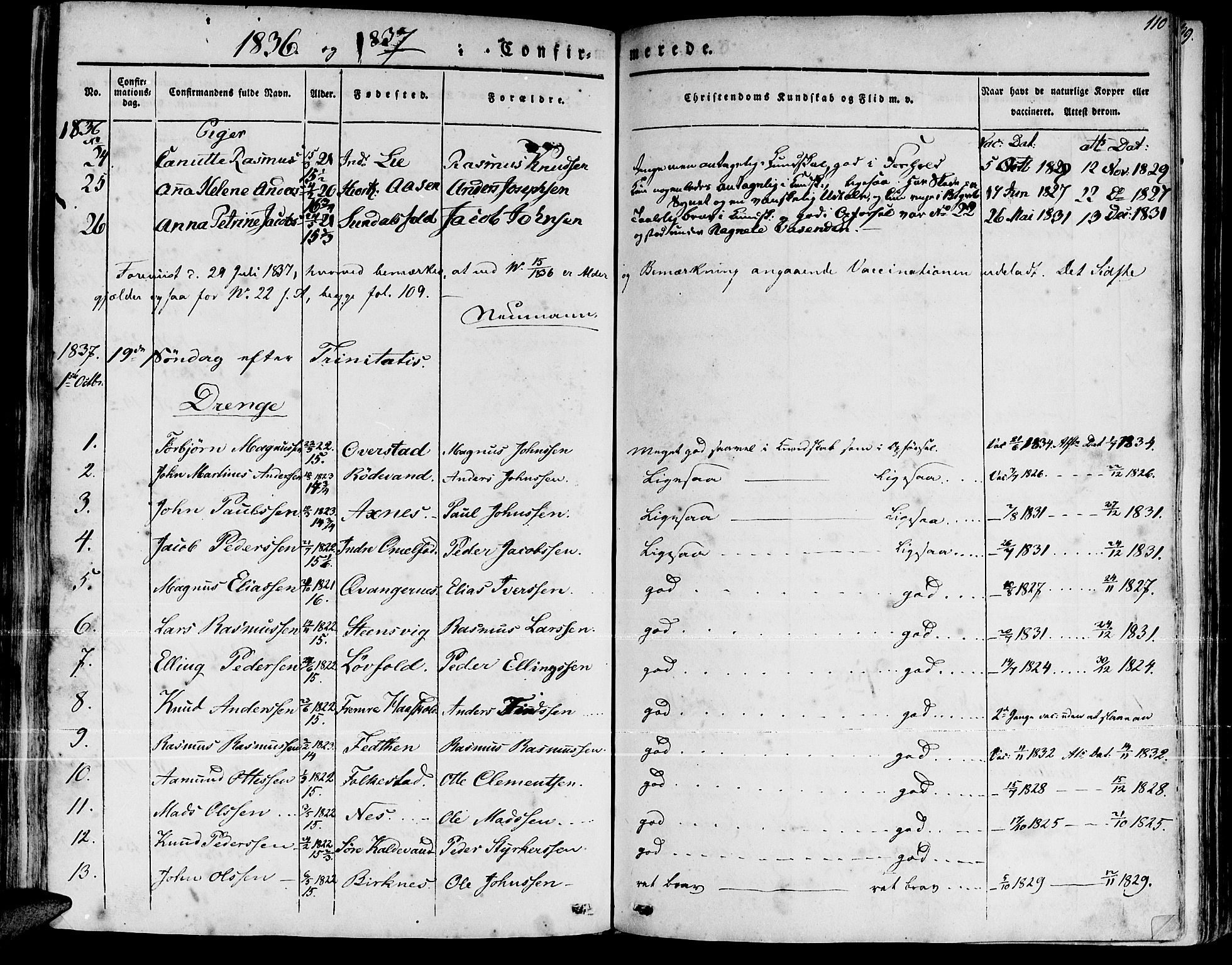 Ministerialprotokoller, klokkerbøker og fødselsregistre - Møre og Romsdal, AV/SAT-A-1454/511/L0139: Parish register (official) no. 511A06, 1831-1850, p. 110