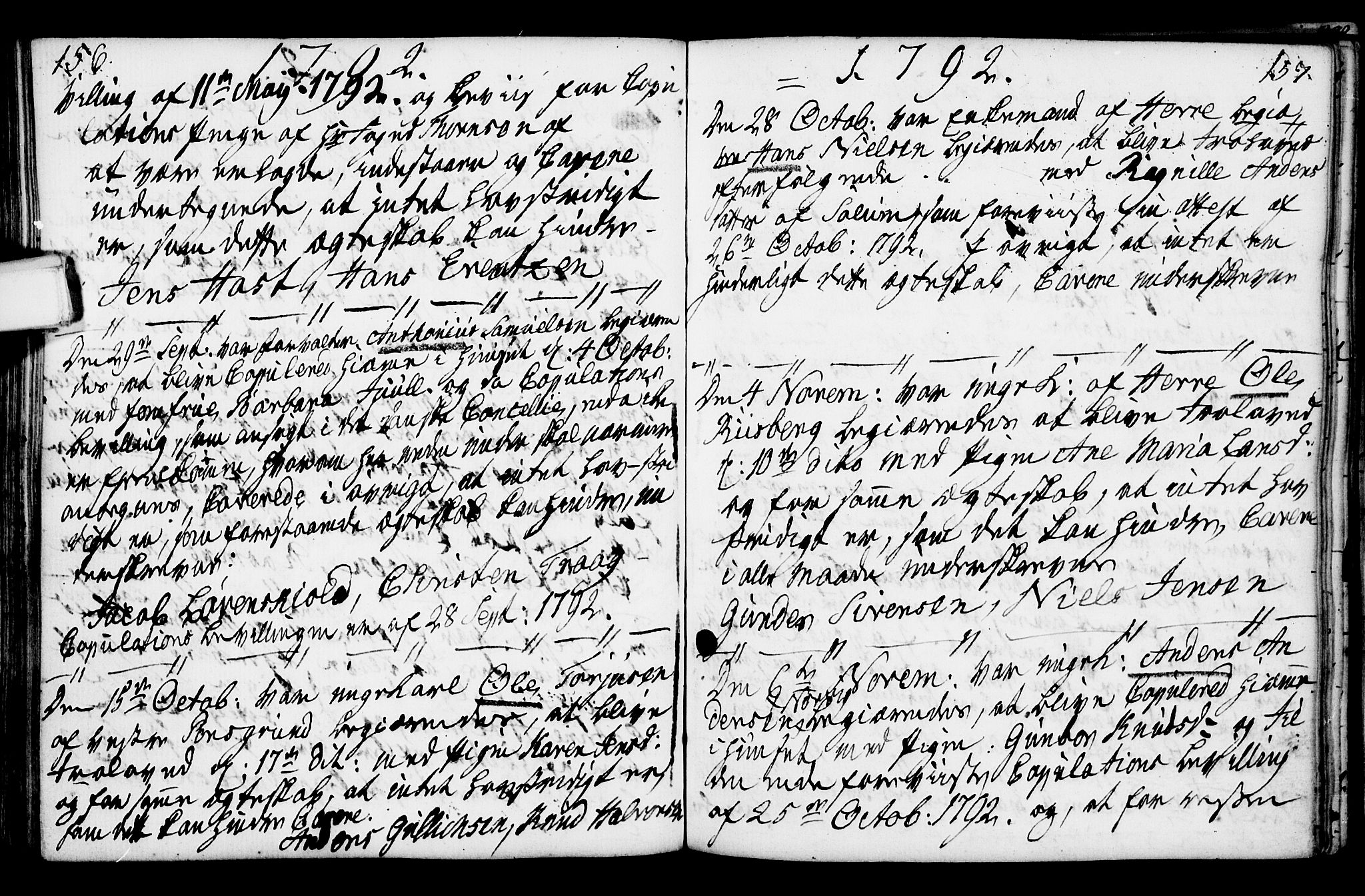 Porsgrunn kirkebøker , SAKO/A-104/F/Fa/L0003: Parish register (official) no. 3, 1764-1814, p. 156-157