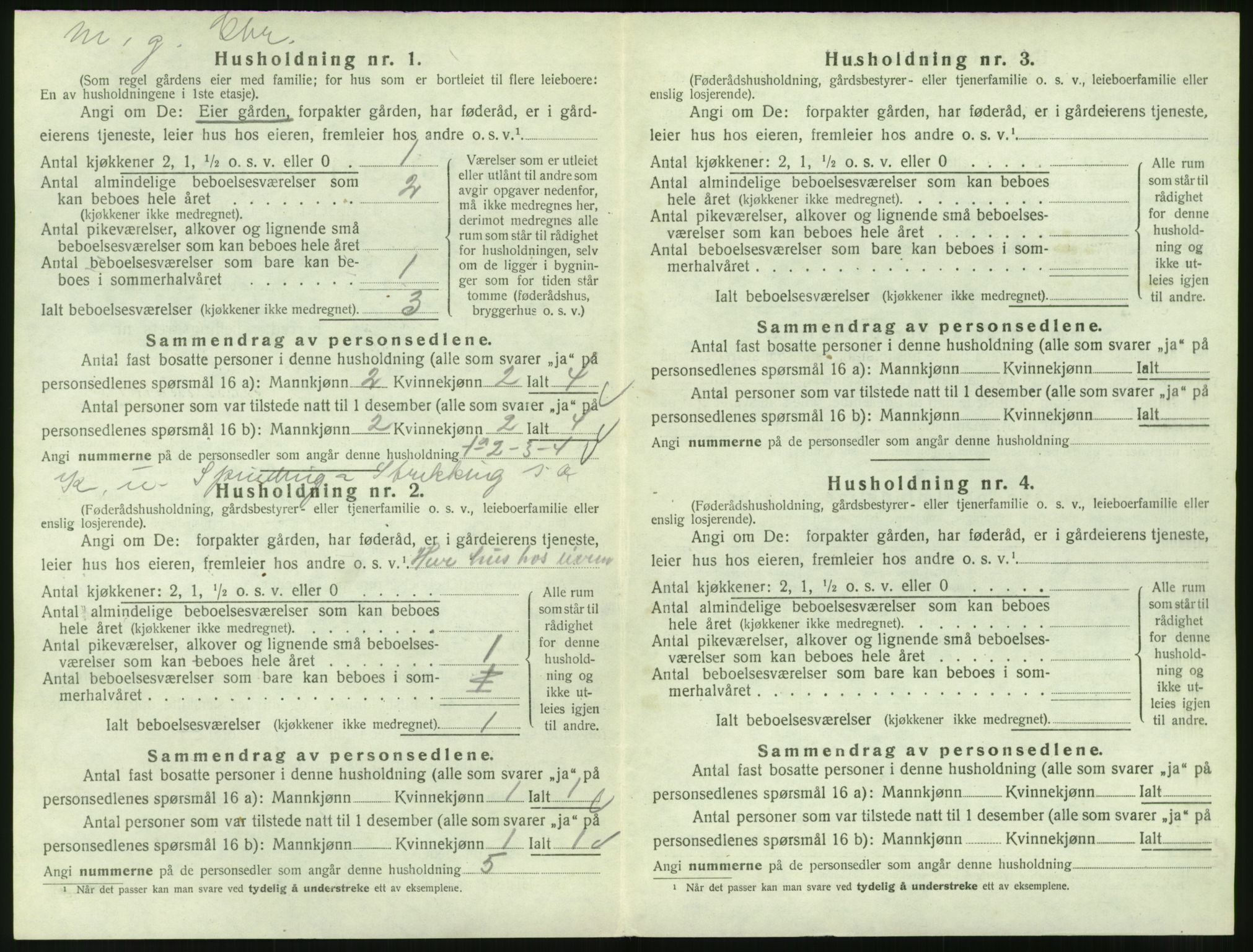 SAT, 1920 census for Veøy, 1920, p. 748