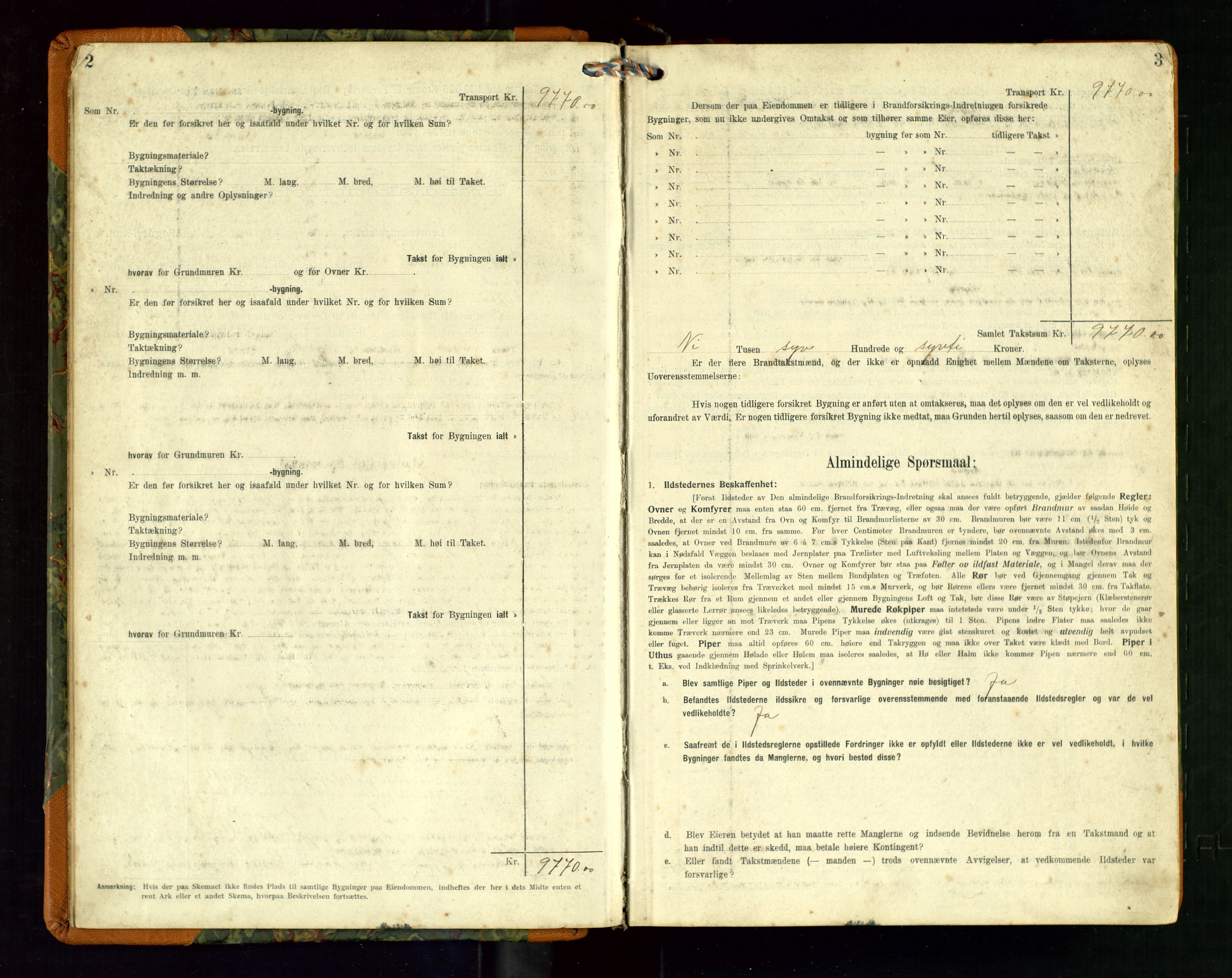 Hå lensmannskontor, AV/SAST-A-100456/Goa/L0004: Takstprotokoll (skjema), 1911-1926, p. 2-3