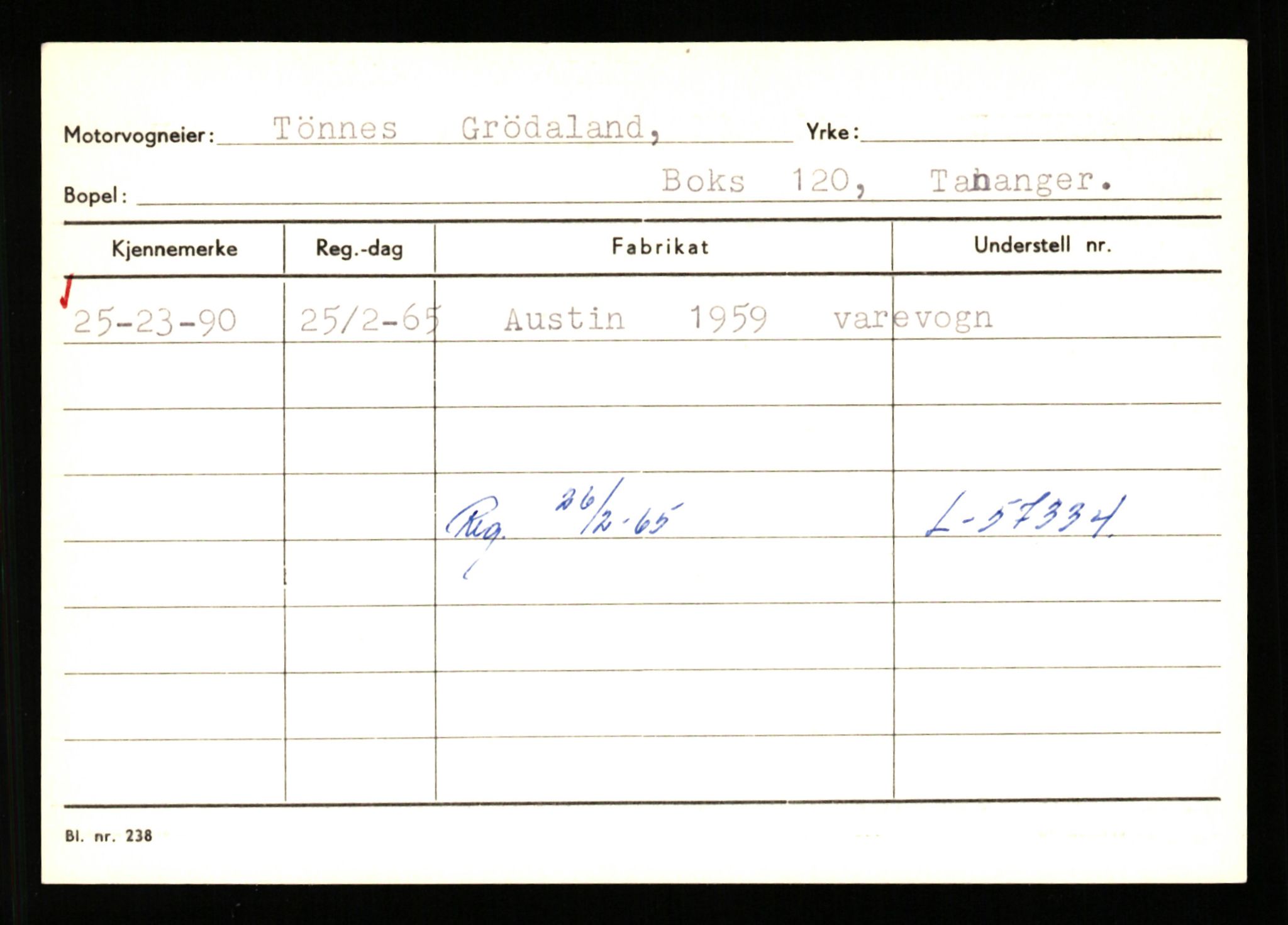 Stavanger trafikkstasjon, AV/SAST-A-101942/0/G/L0011: Registreringsnummer: 240000 - 363477, 1930-1971, p. 467