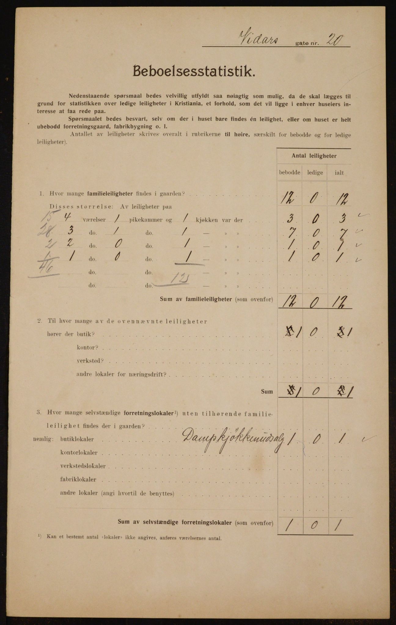 OBA, Municipal Census 1910 for Kristiania, 1910, p. 117329