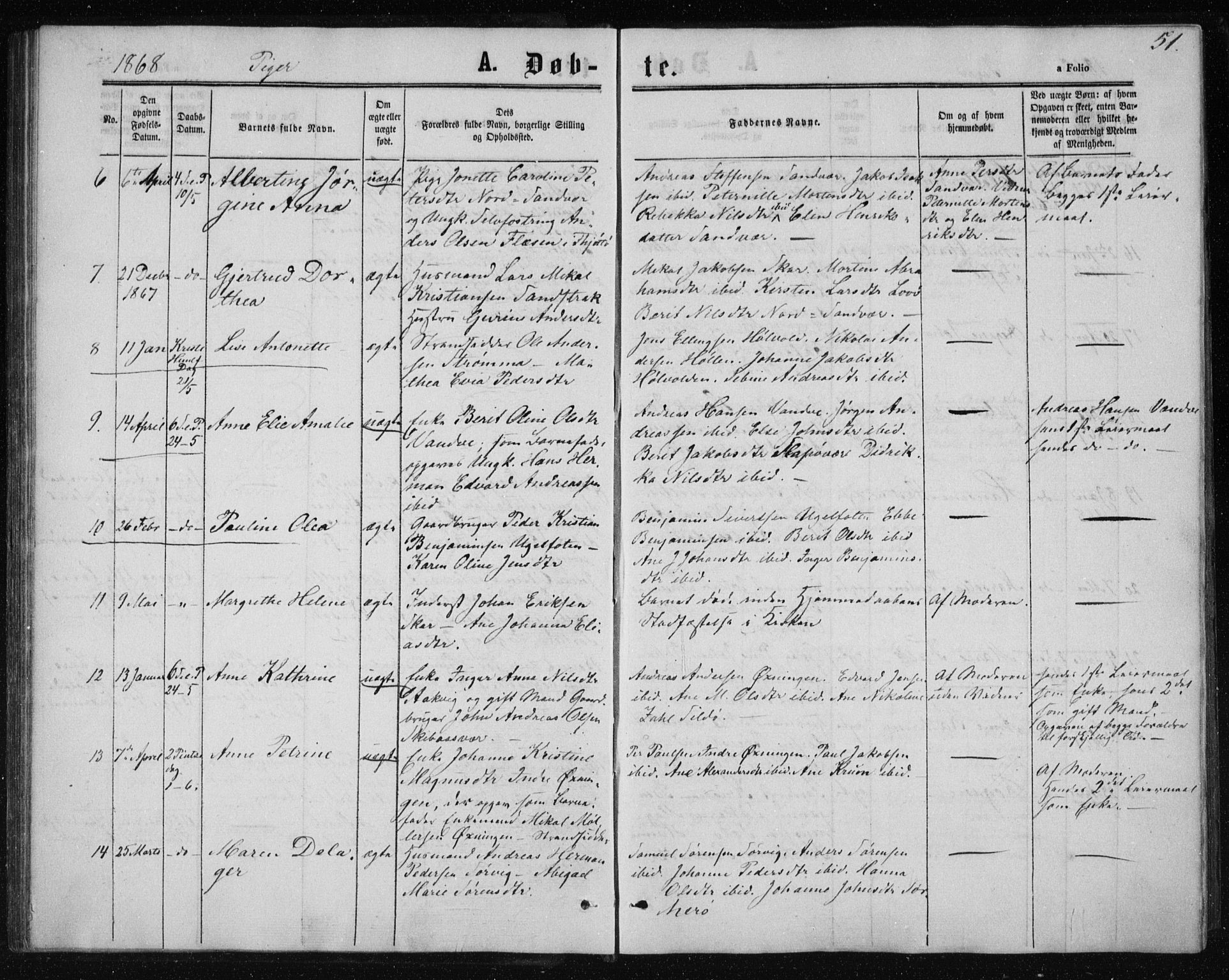 Ministerialprotokoller, klokkerbøker og fødselsregistre - Nordland, SAT/A-1459/834/L0505: Parish register (official) no. 834A03, 1862-1871, p. 51