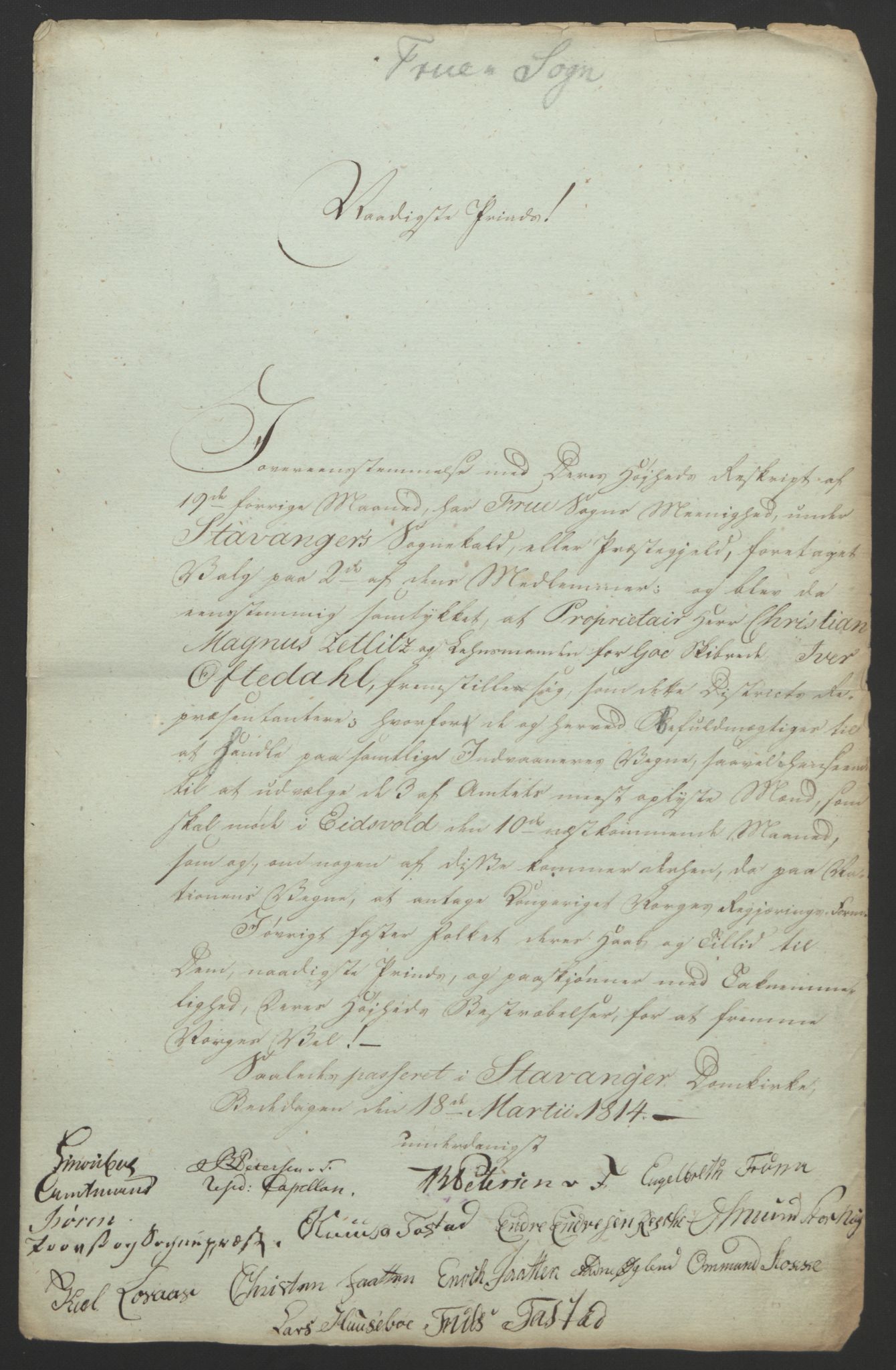 Statsrådssekretariatet, RA/S-1001/D/Db/L0008: Fullmakter for Eidsvollsrepresentantene i 1814. , 1814, p. 200