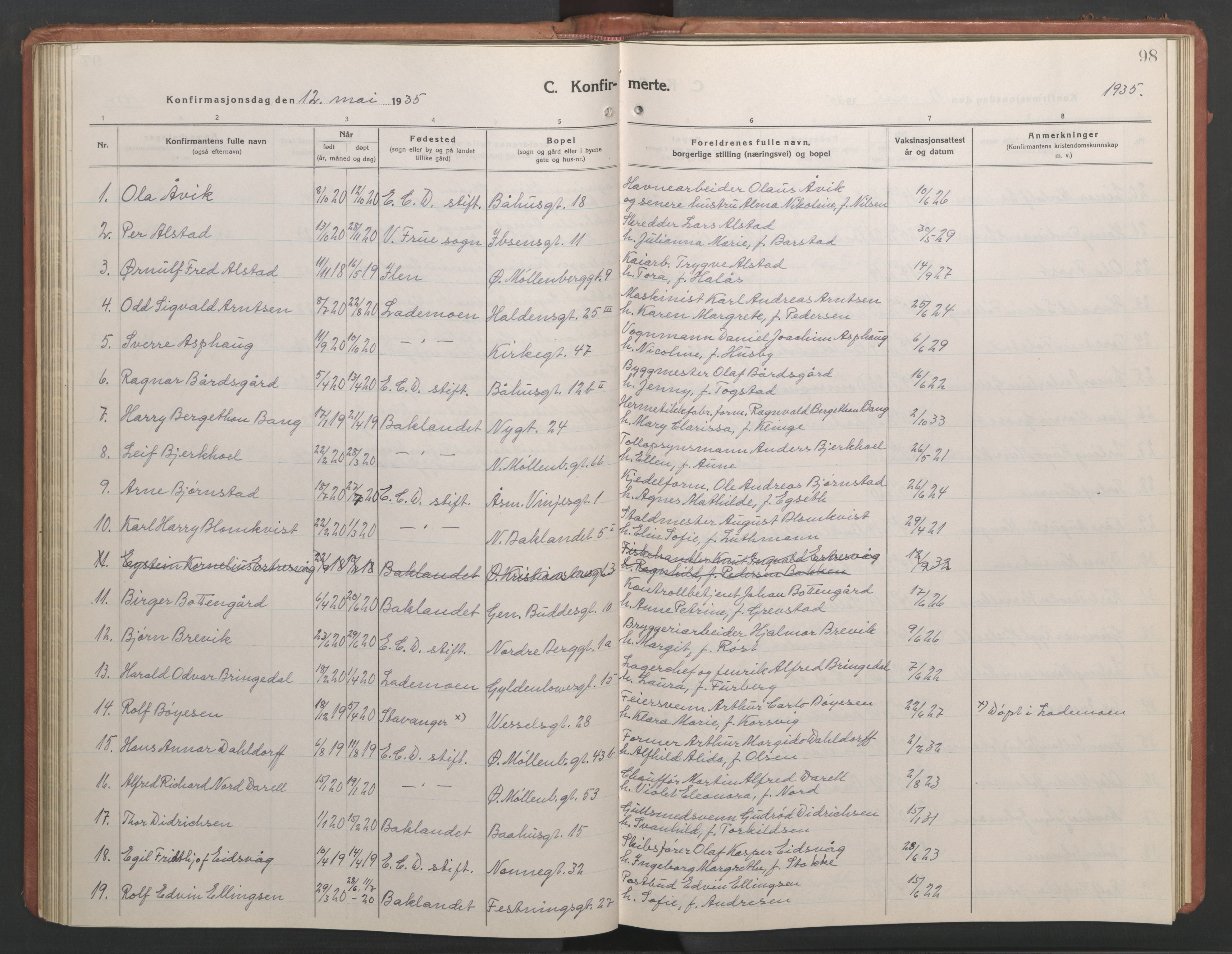 Ministerialprotokoller, klokkerbøker og fødselsregistre - Sør-Trøndelag, SAT/A-1456/604/L0228: Parish register (copy) no. 604C11, 1928-1950, p. 98