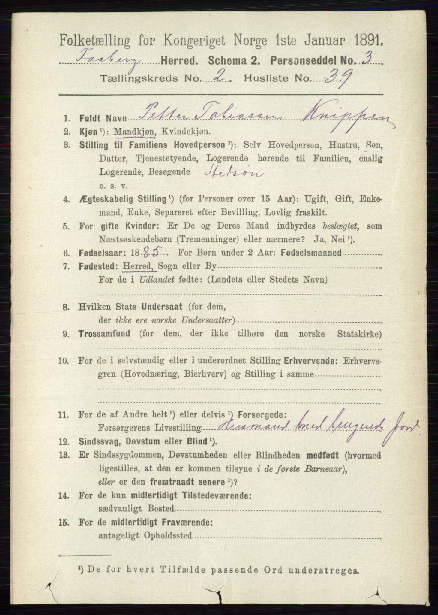 RA, 1891 census for 0524 Fåberg, 1891, p. 795