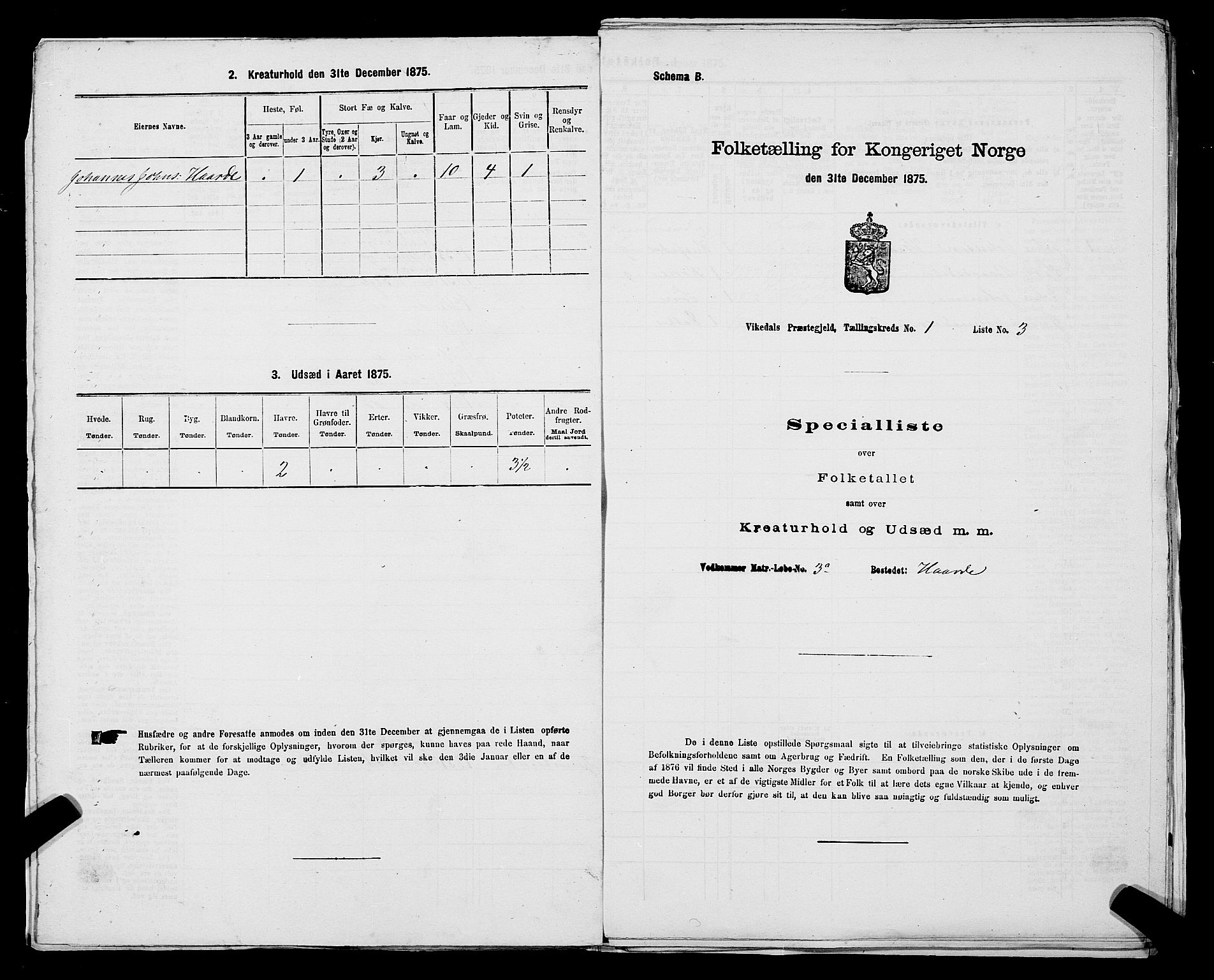 SAST, 1875 census for 1157P Vikedal, 1875, p. 72