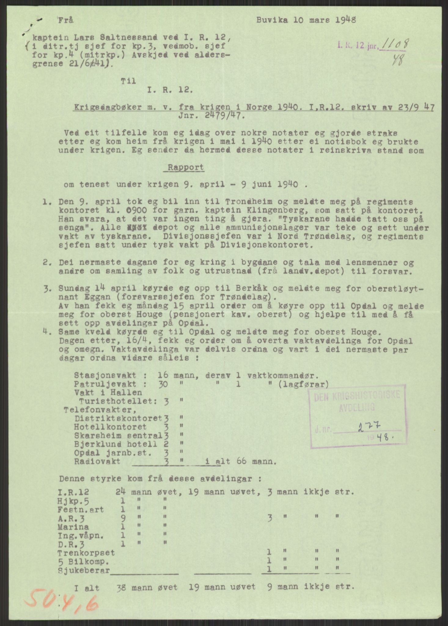 Forsvaret, Forsvarets krigshistoriske avdeling, AV/RA-RAFA-2017/Y/Yb/L0111: II-C-11-504-506  -  5. Divisjon., 1940-1948, p. 125