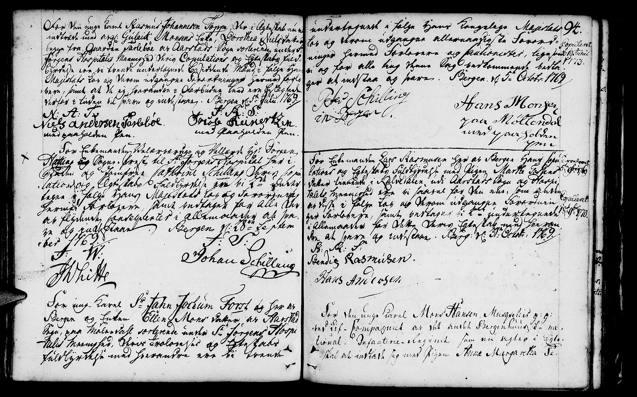St. Jørgens hospital og Årstad sokneprestembete, SAB/A-99934: Parish register (official) no. A 1, 1743-1823, p. 94