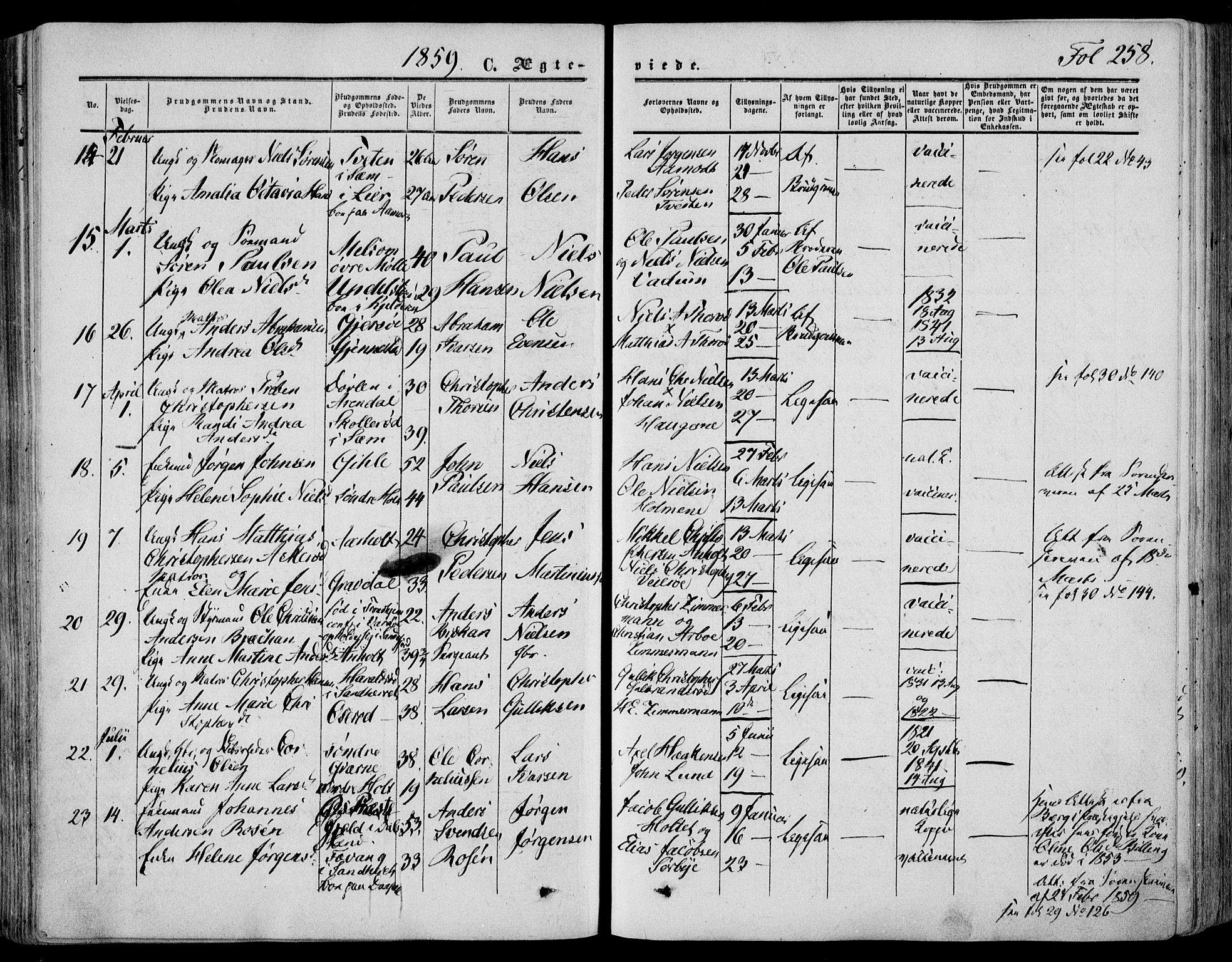 Stokke kirkebøker, AV/SAKO-A-320/F/Fa/L0008: Parish register (official) no. I 8, 1858-1871, p. 258