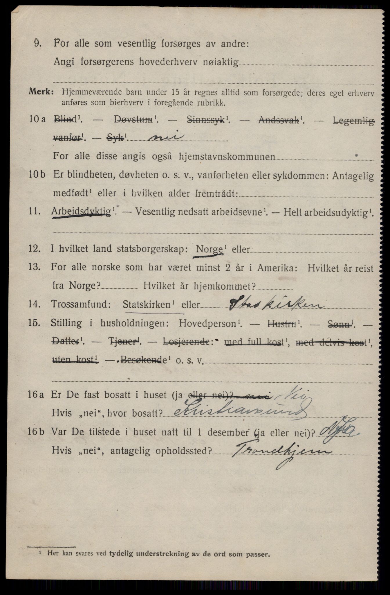 SAT, 1920 census for Trondheim, 1920, p. 69735